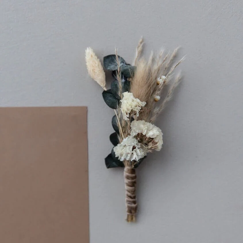 Anstecker Bräutigam Eukalyptus Bohemian