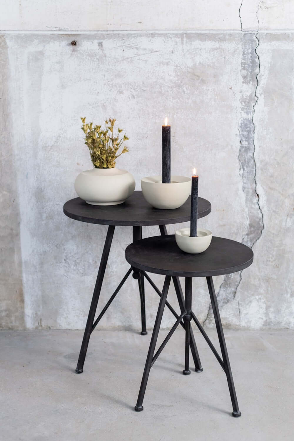 Vase Nieva large - hellgrau / beige