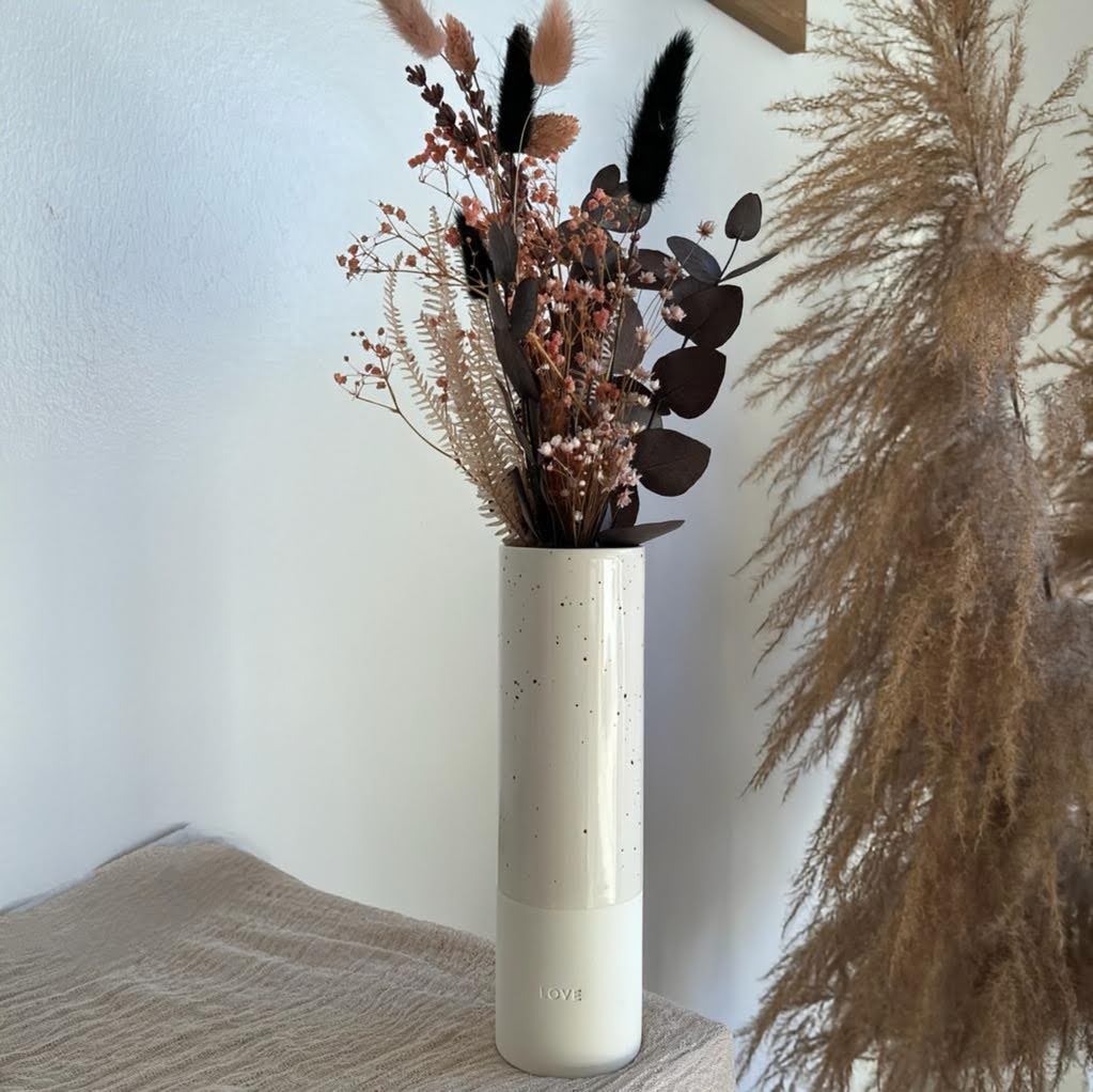 Eulenschnitt Steingut-Vase in 