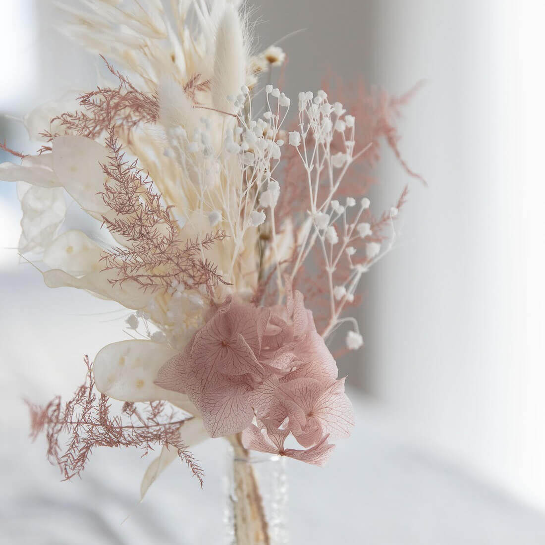 Trockenblumenstrauß Mini - Tischdeko rosa weiß
