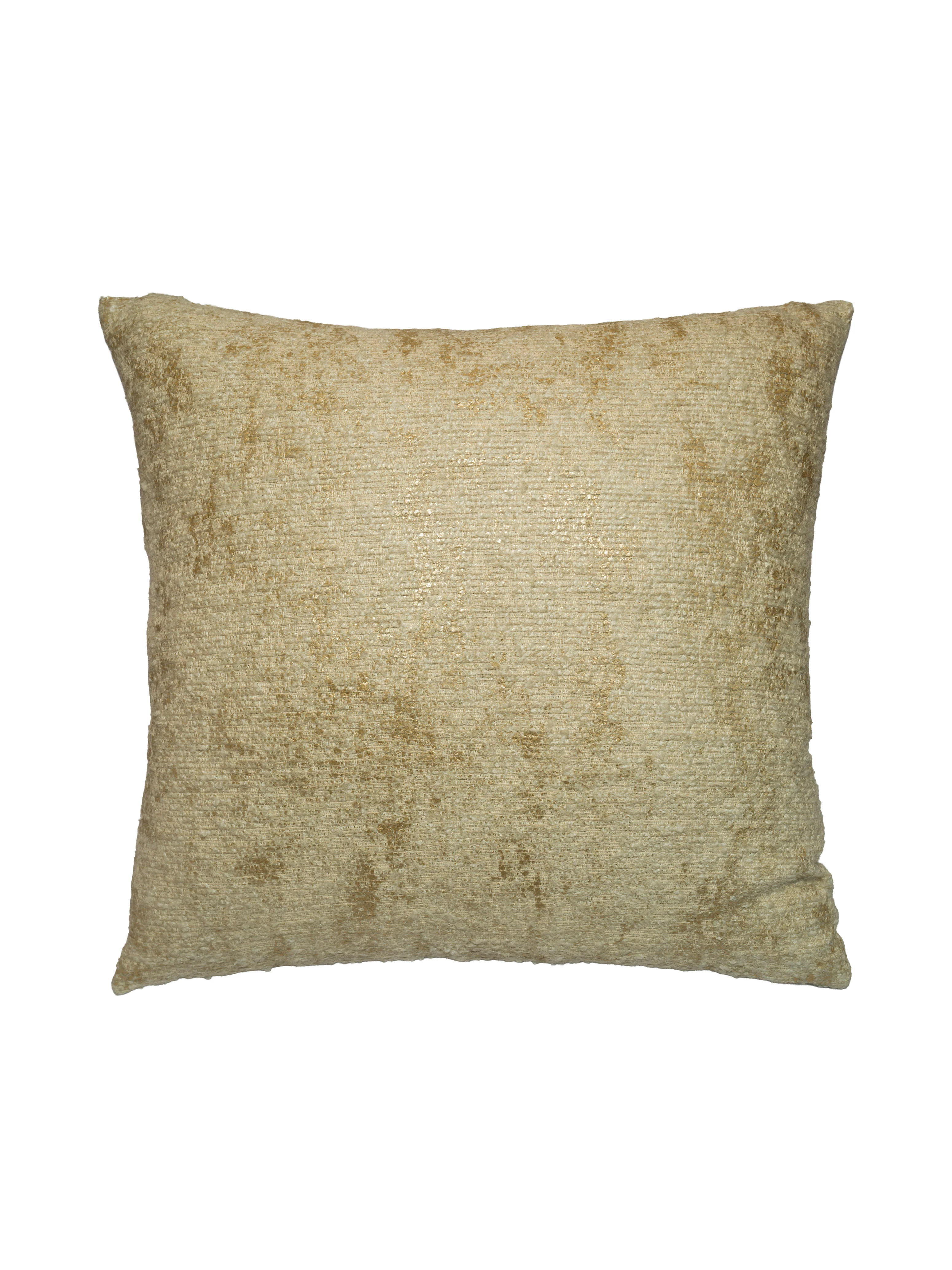 Krem Renk Parlak Dokulu Yastık