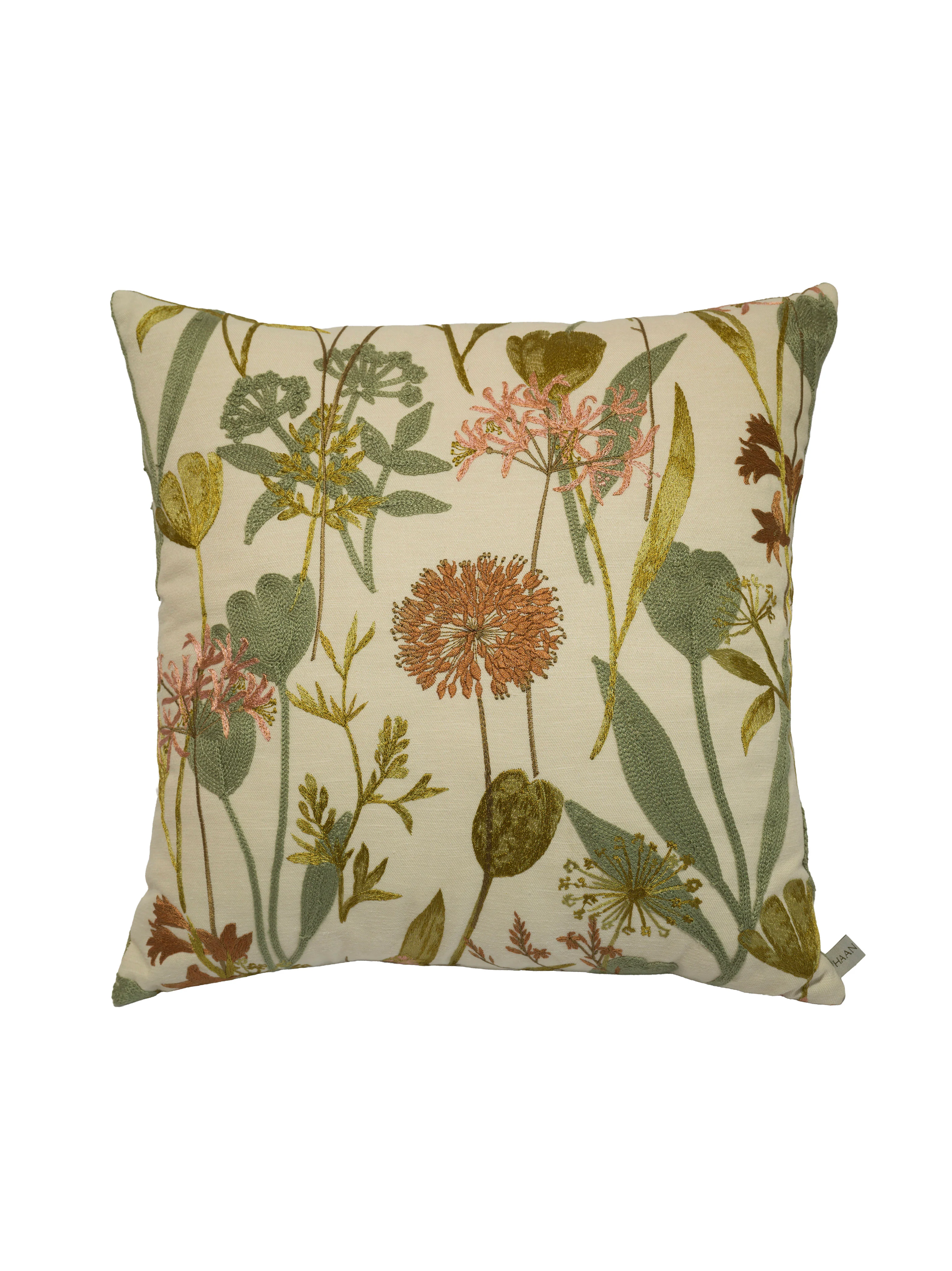 Çiçek Nakışlı Açık Mavi Yastık