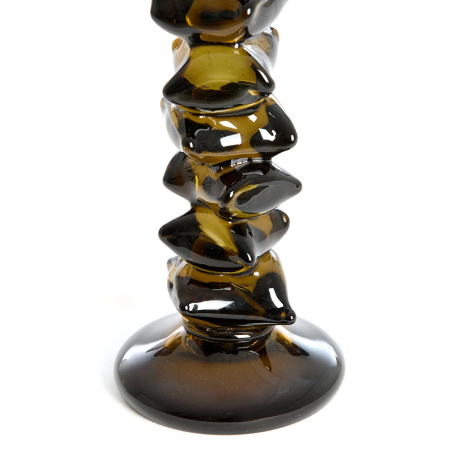 Yağ Yeşili Kristal Cam Mumluk