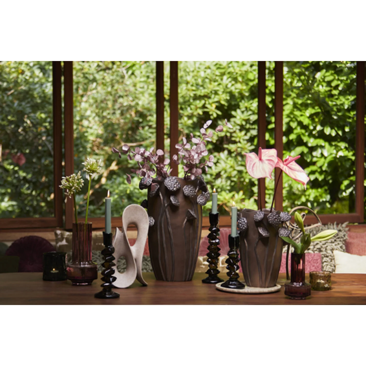 Yağ Yeşili Kristal Cam Mumluk