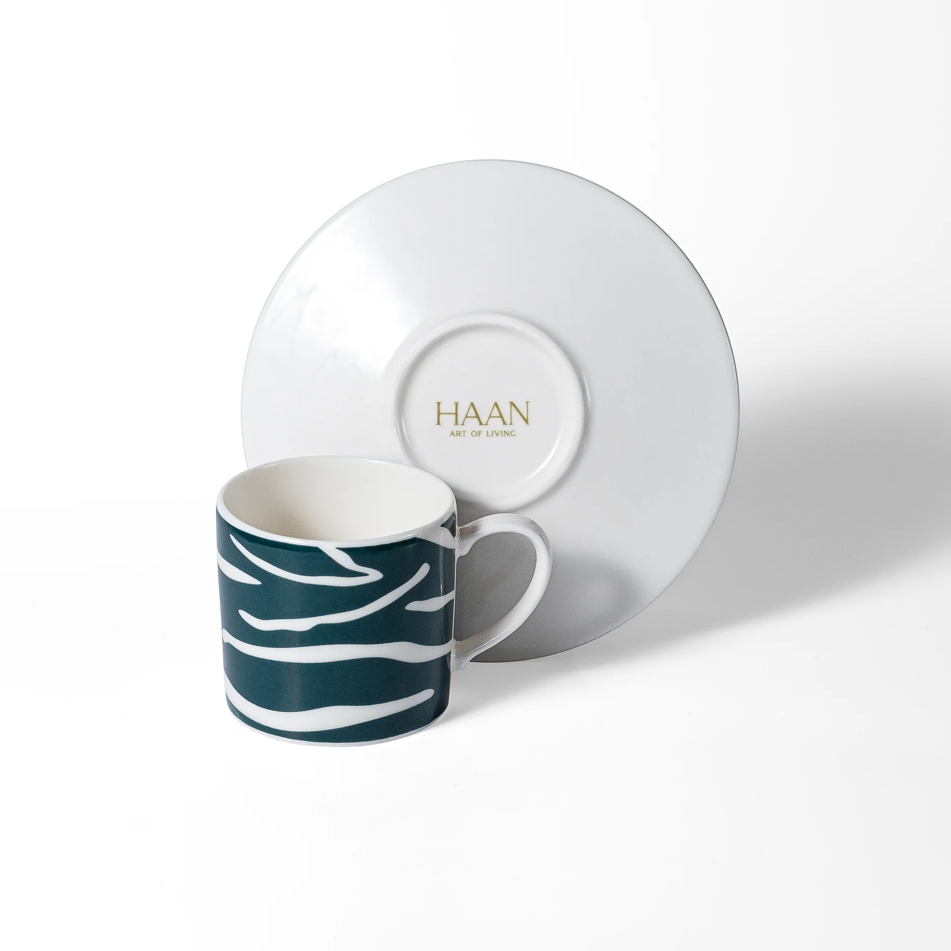 Zebra Desen Petrol Renk Kahve Fincanı