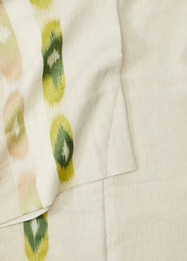 İkad Desenli Keten Masa Örtüsü