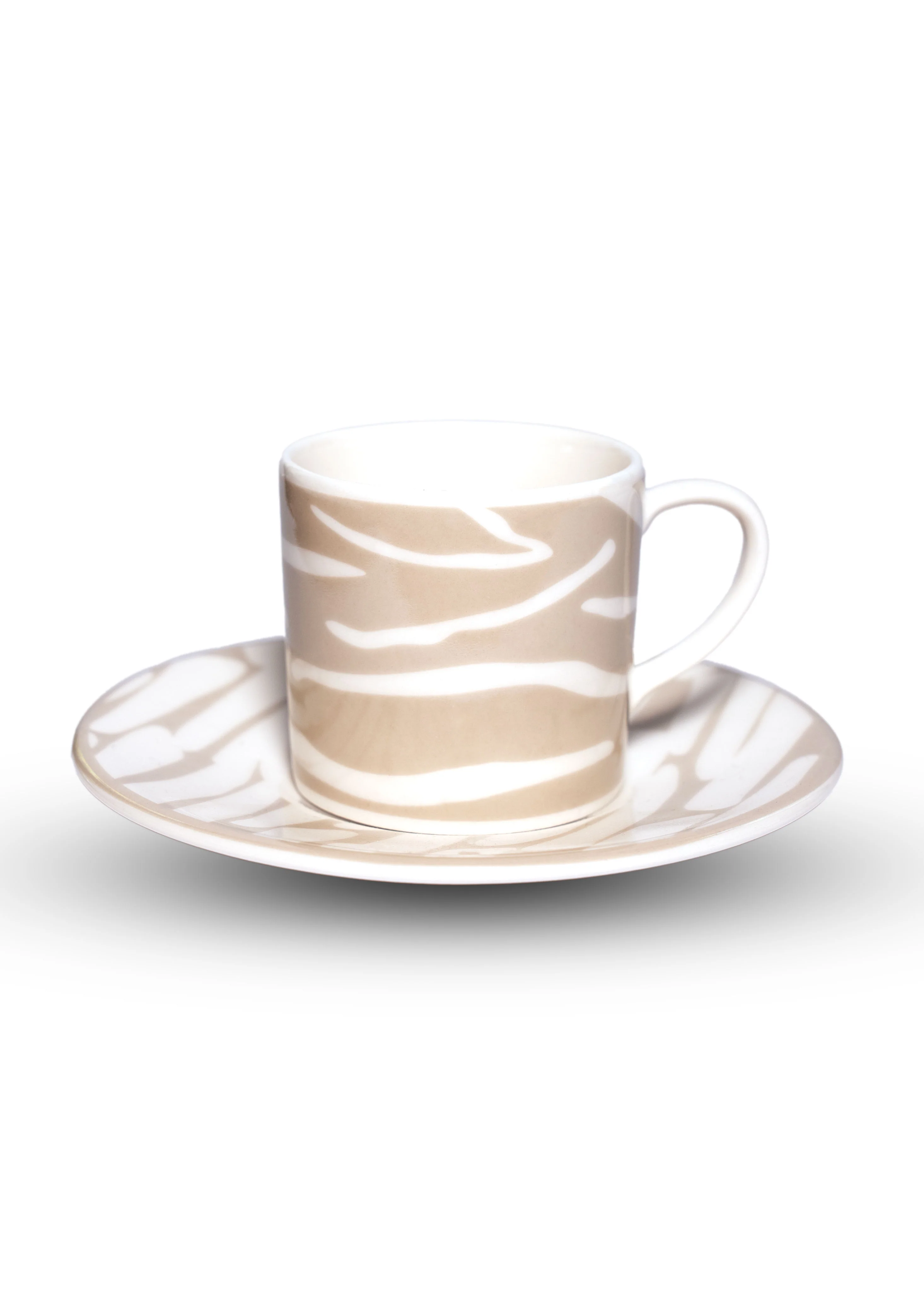 Zebra Desen Vizon Renk Kahve Fincanı