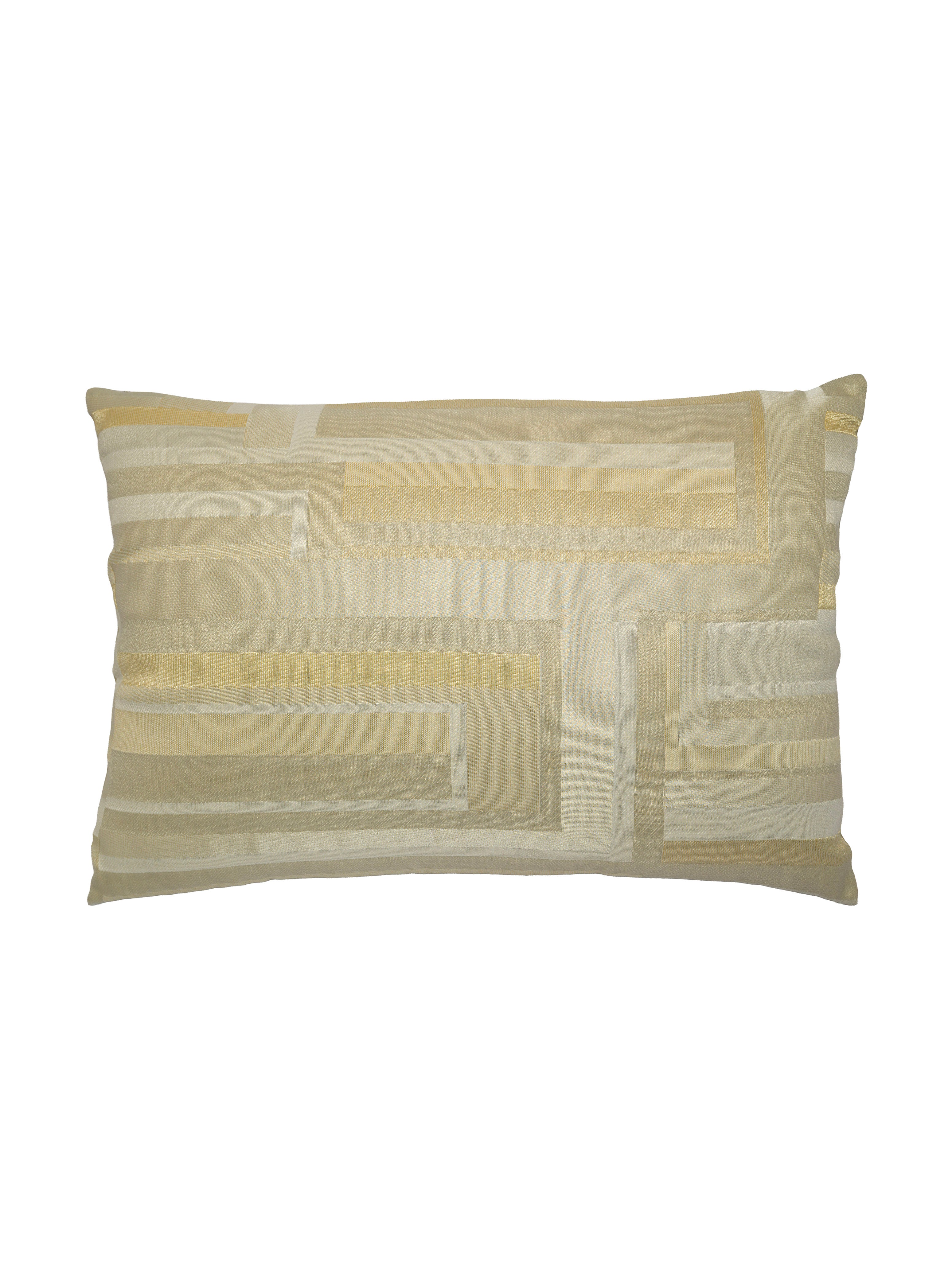 Beyaz Geometrik Desenli Yastık