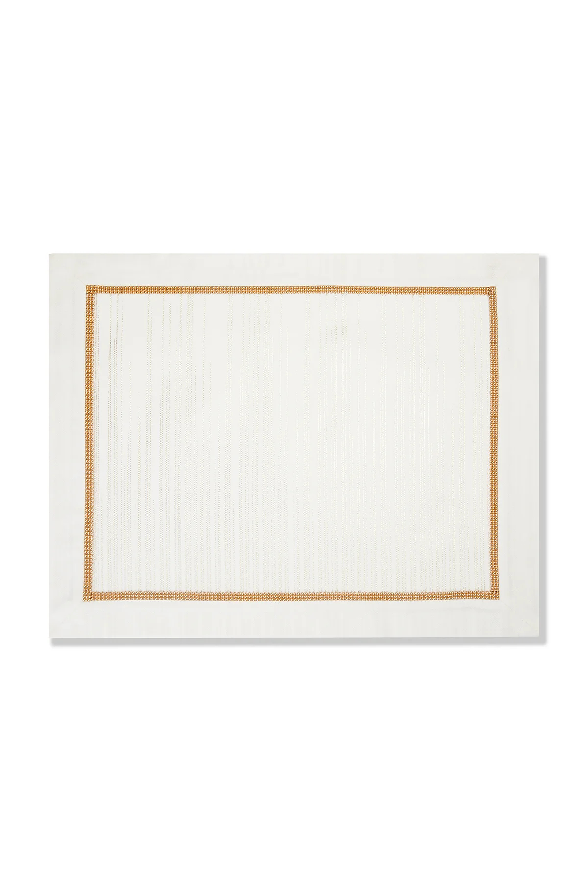 Beyaz Gold Çizgili Zincir Detaylı Amerikan Servis