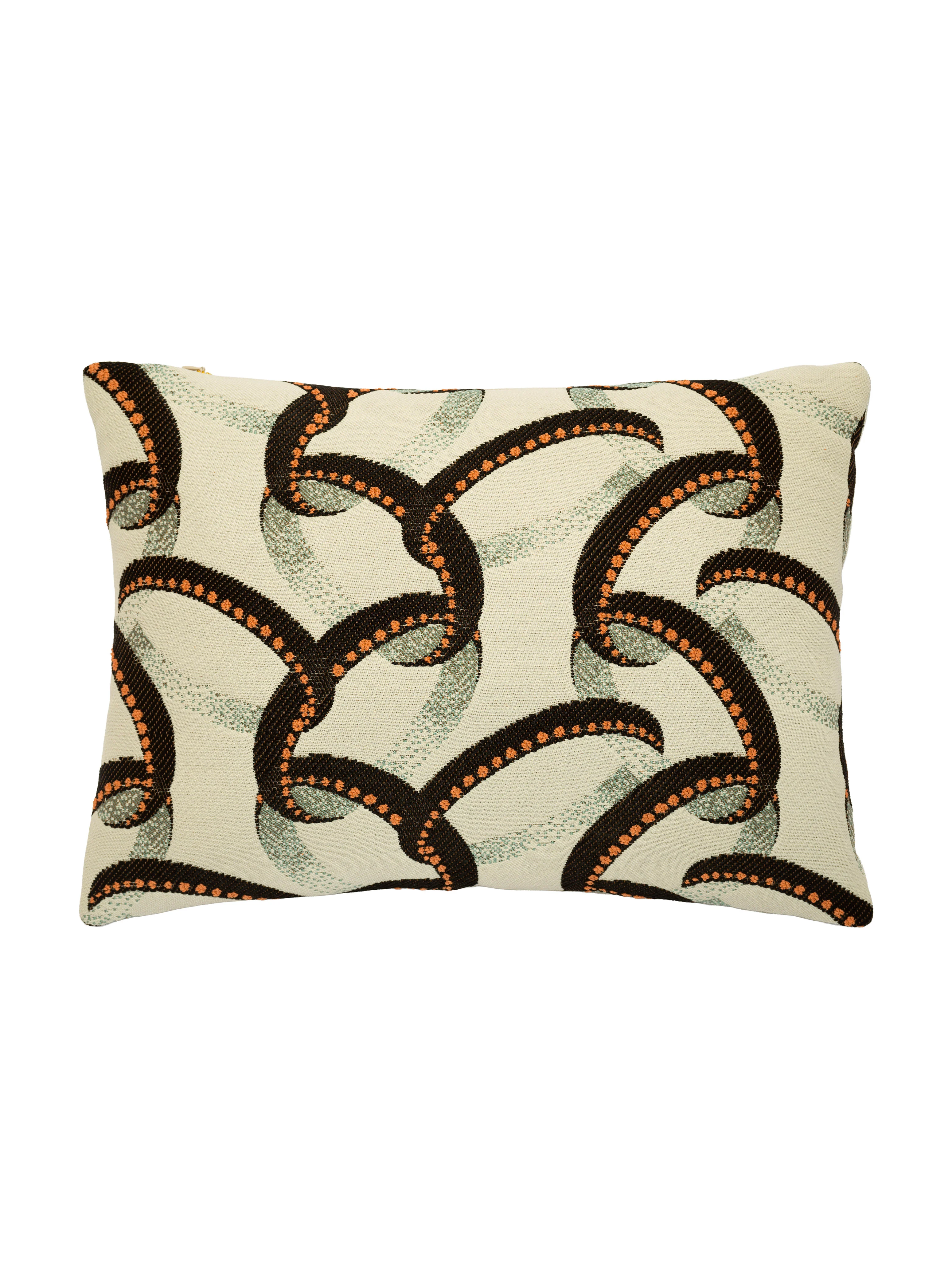 Halka Desen Siyah - Beyaz Yastık