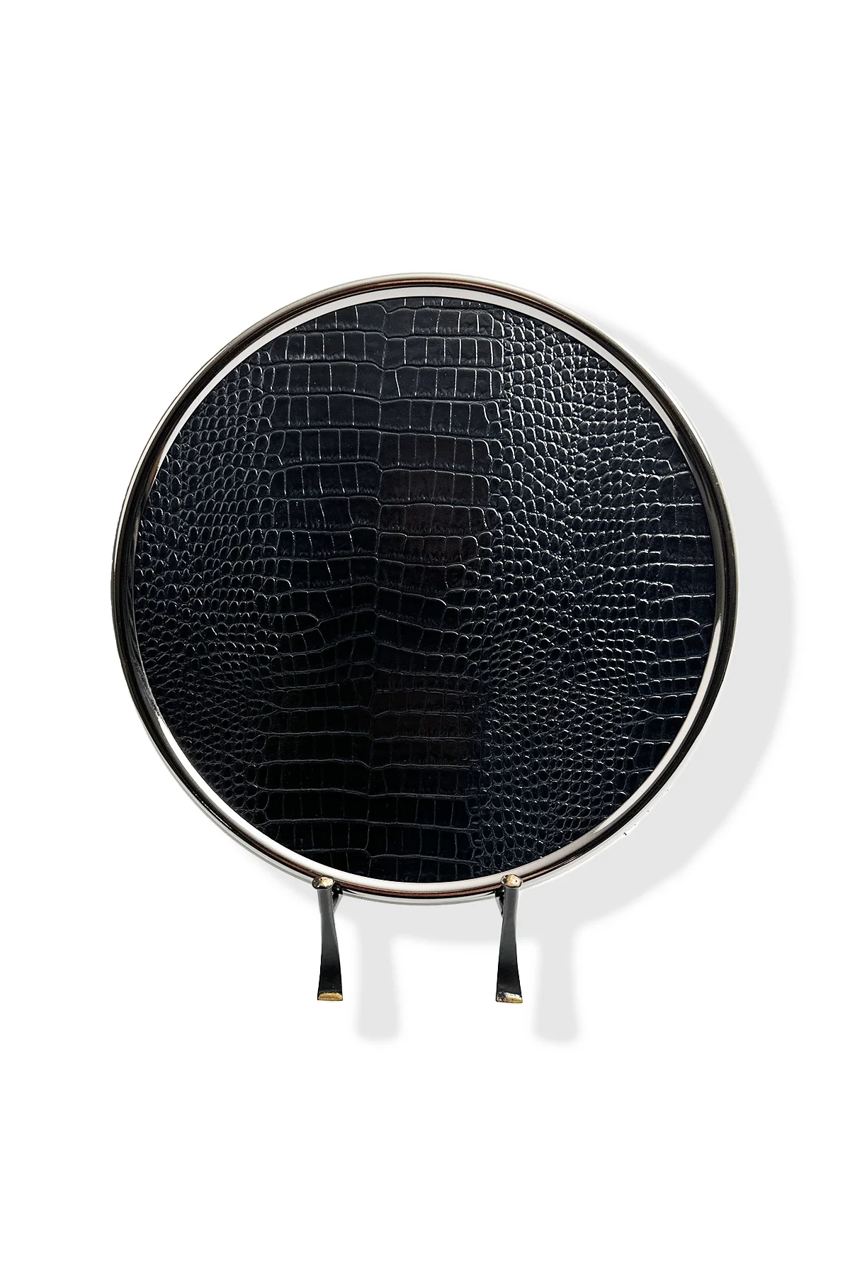 Siyah Crocodile Deri Kahve Tepsisi