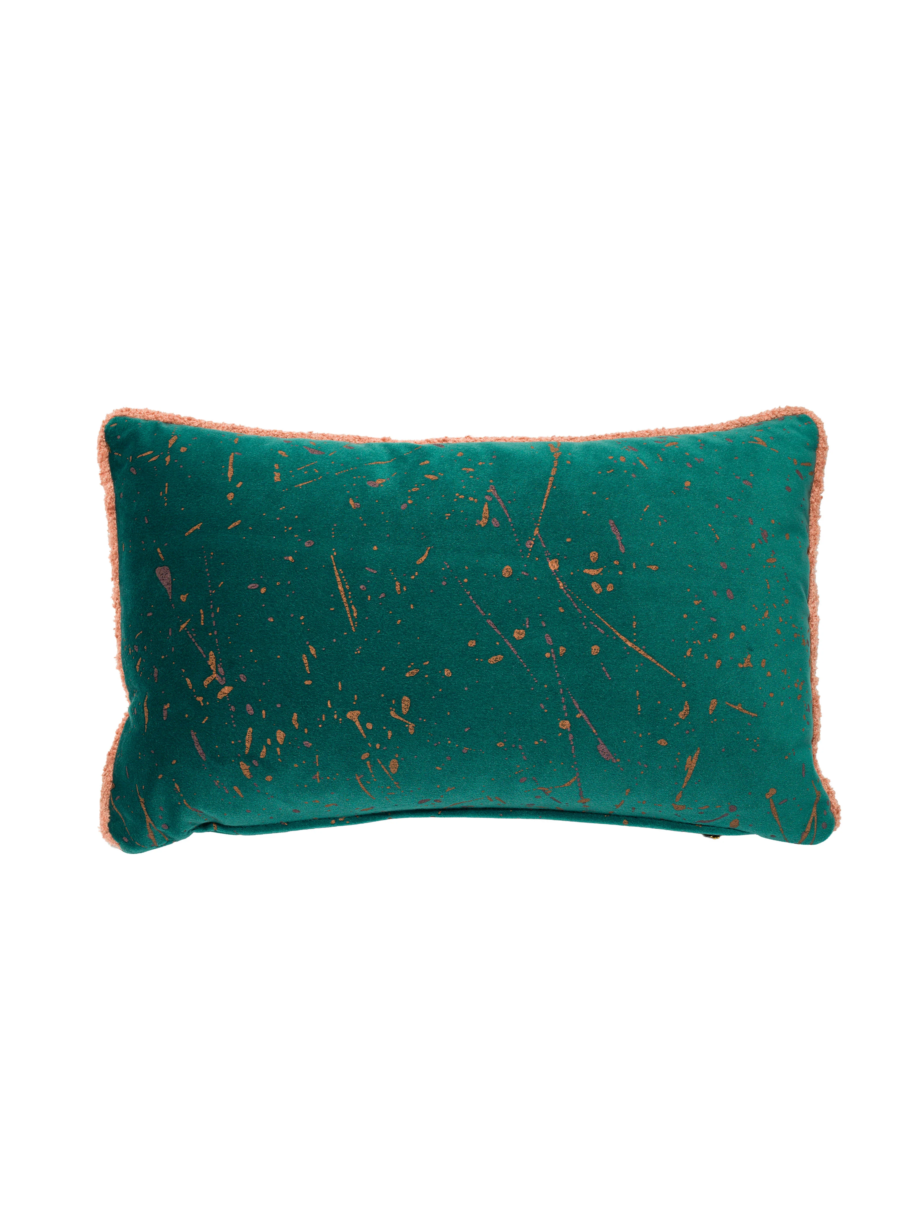 Turkuaz Rengi Pembe Dokulu Yastık