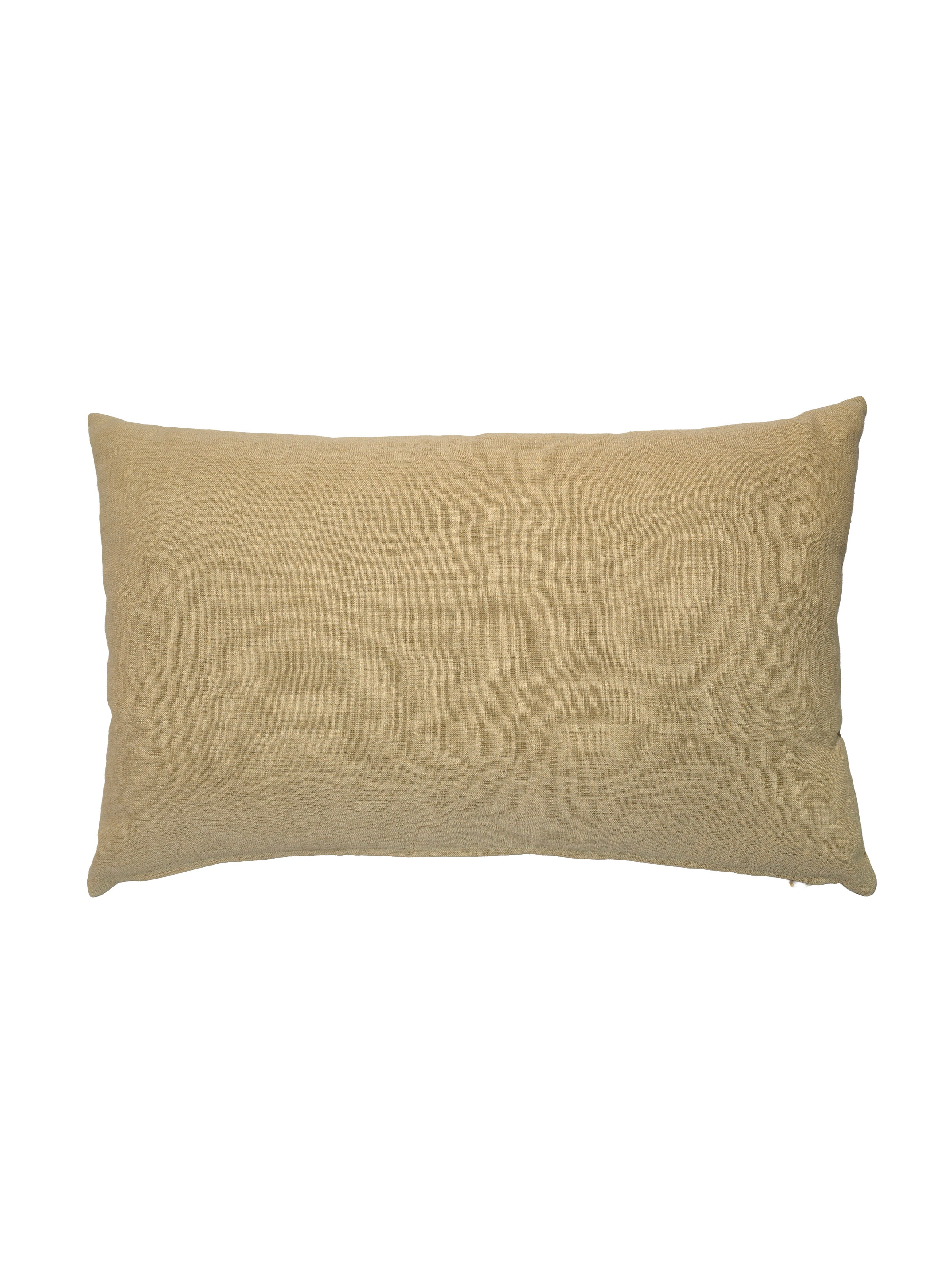 Çiçek İşlemeli Keten Yastık