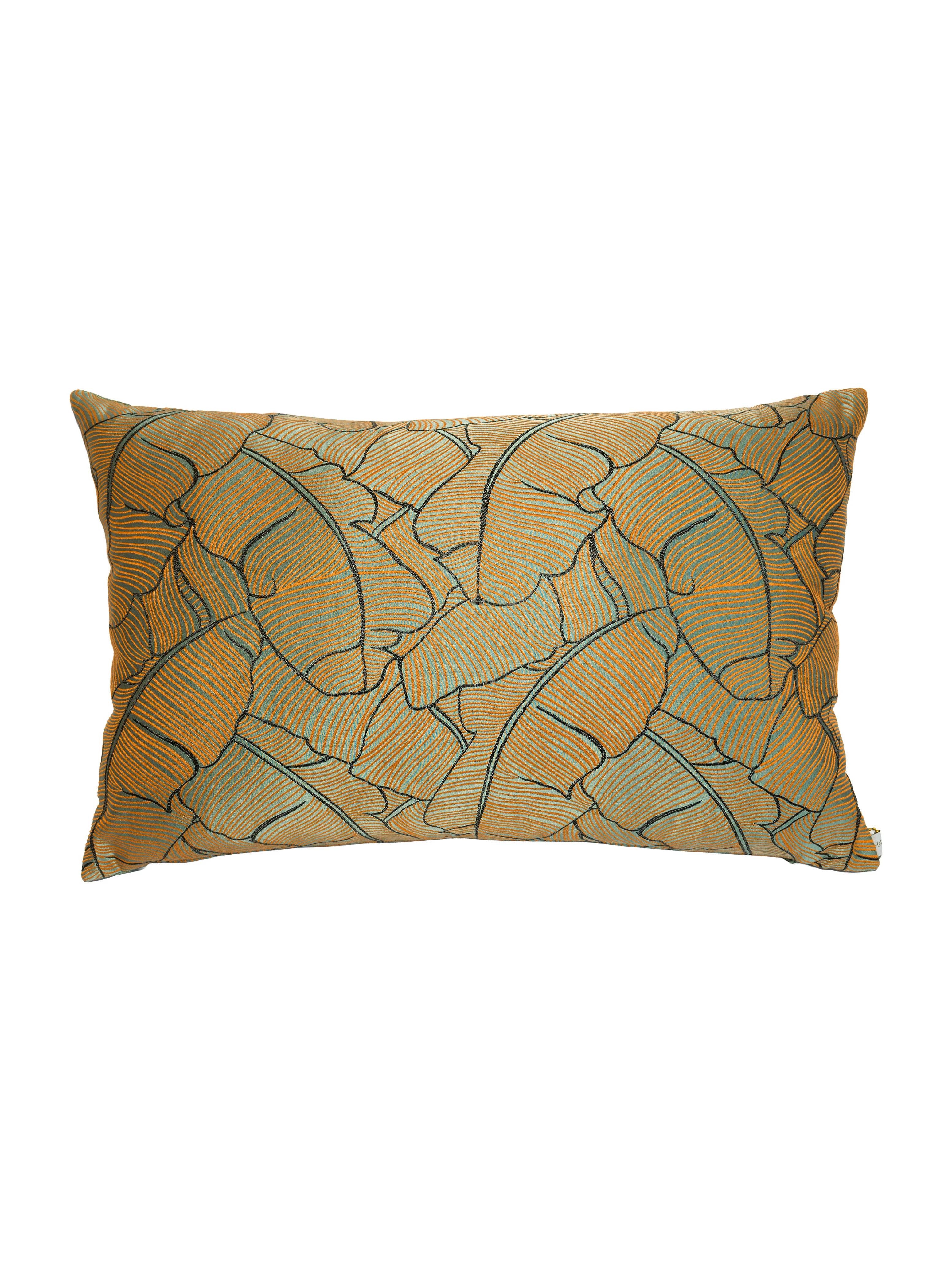 Yaprak Desenli Mint Yastık