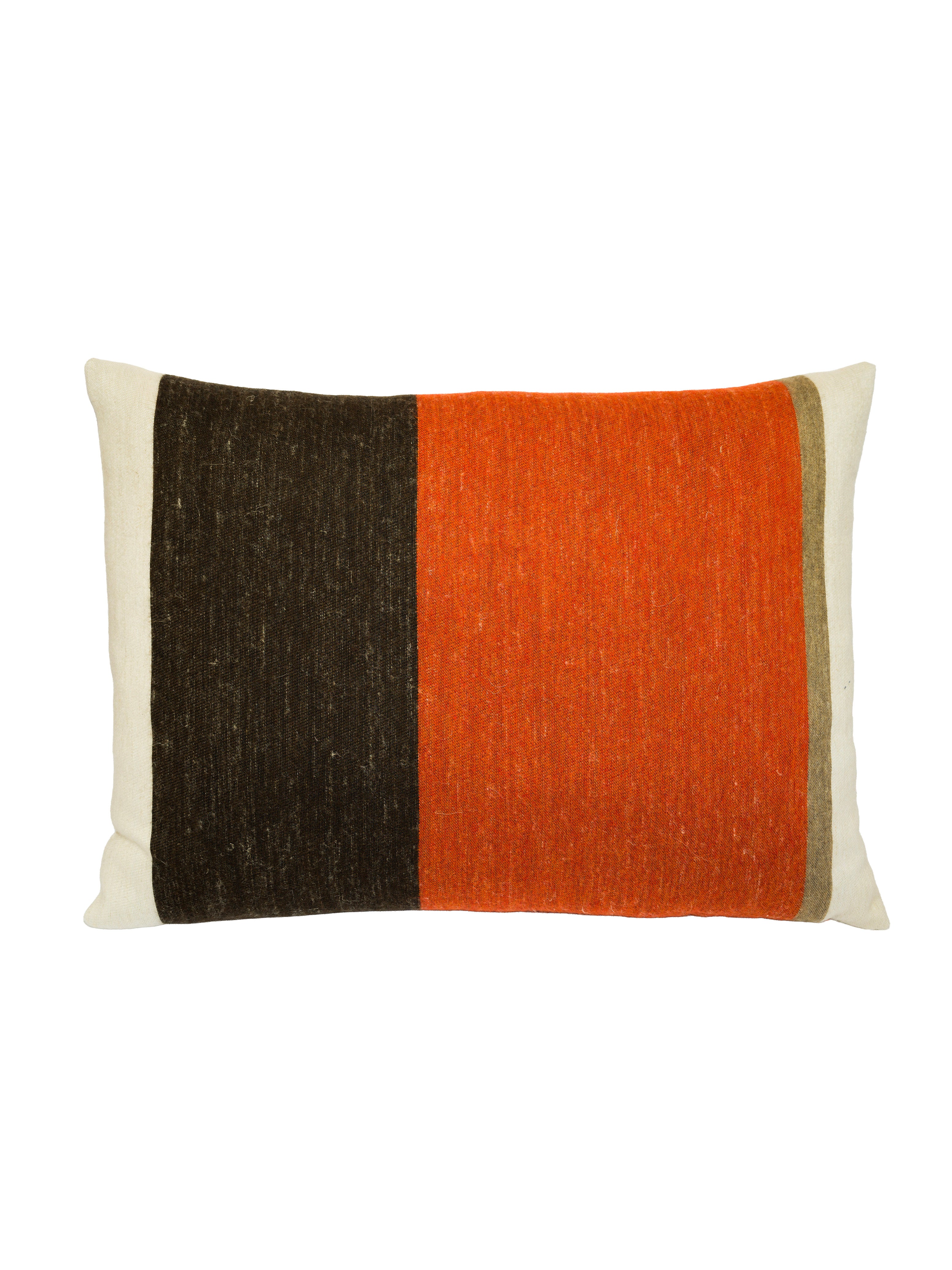 Kiremit Ve Kahve Renkli Yün Yastık