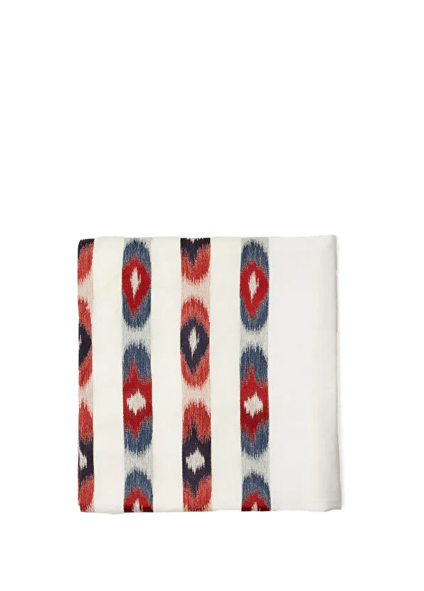 İkad Desenli Keten Masa Örtüsü