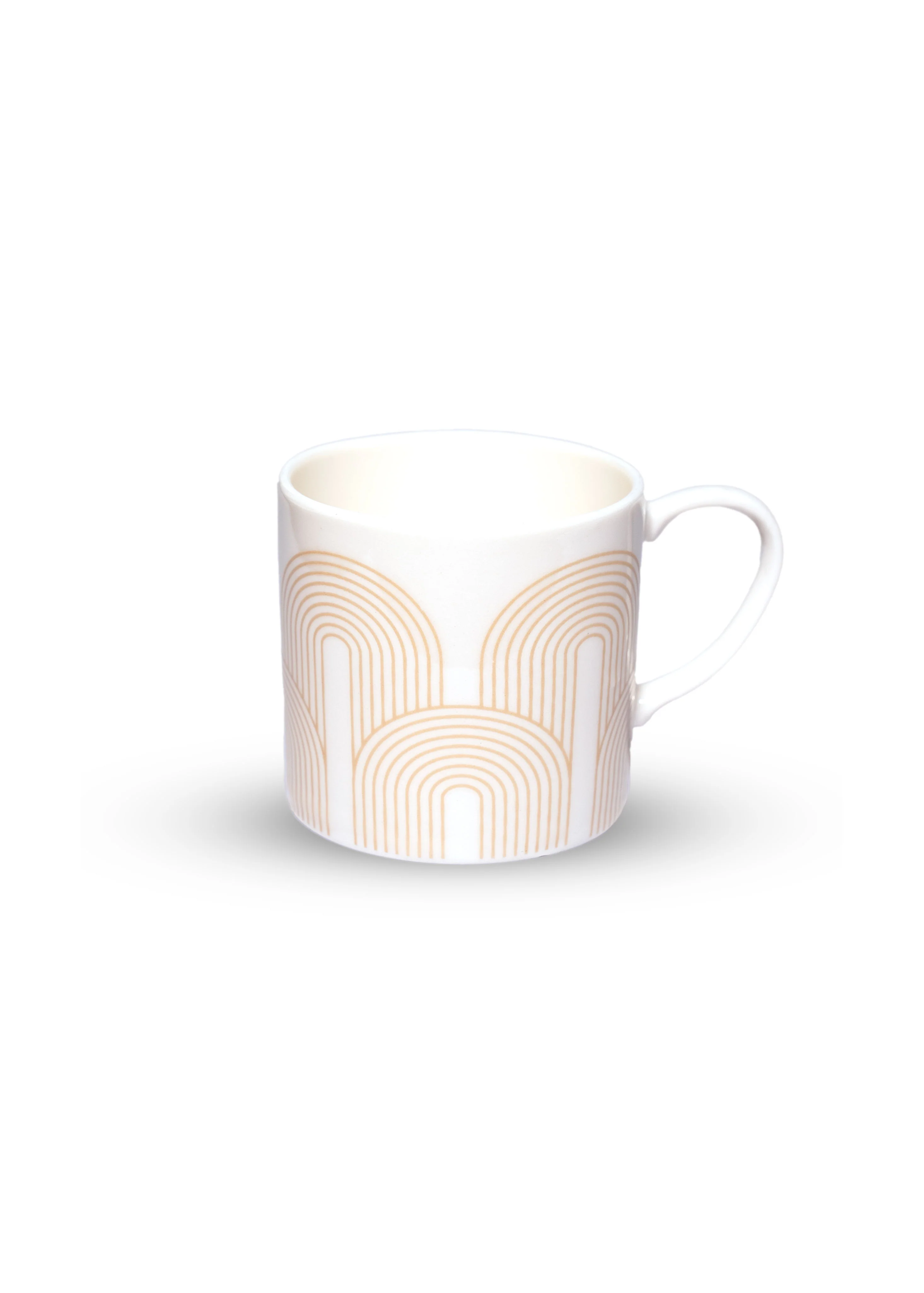 Çizgili Desen Vizon Renk Kahve Fincanı