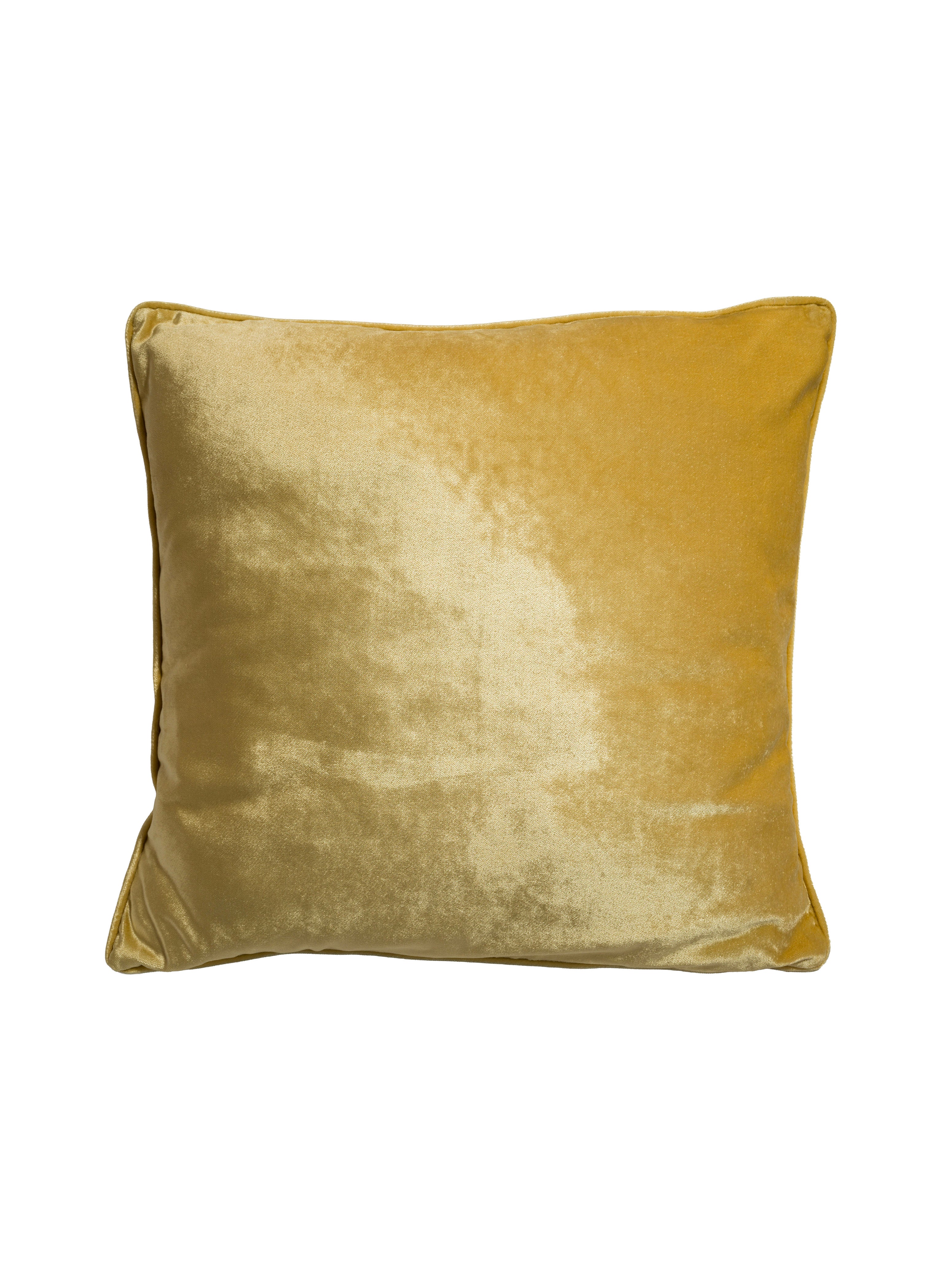 Sarı Kadife Dokulu Yastık