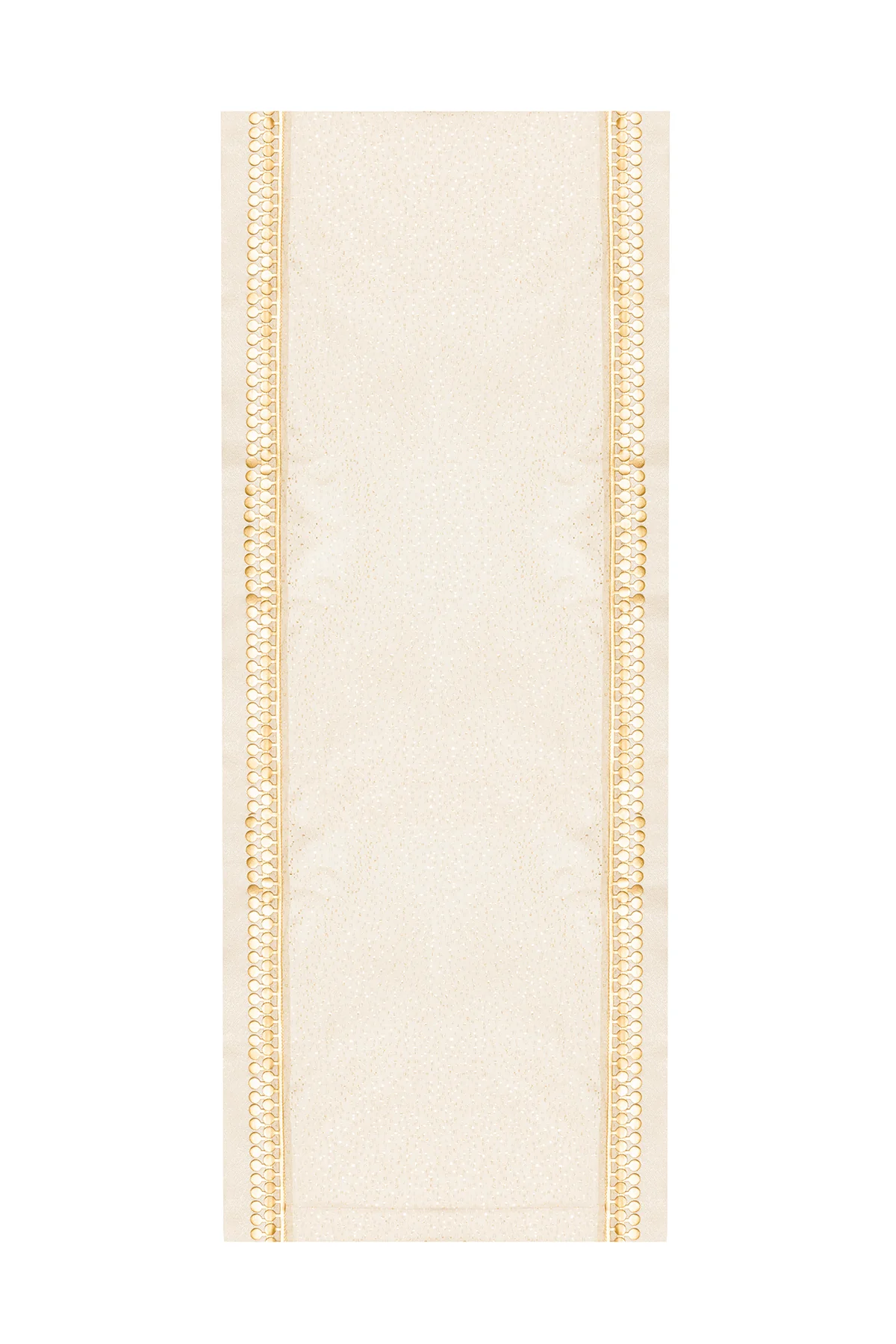 Krem Gold Aksesuarlı Püsküllü Runner