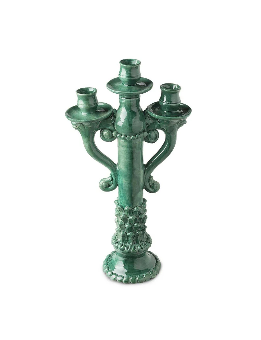 Yeşil 3'Lü Şamdan