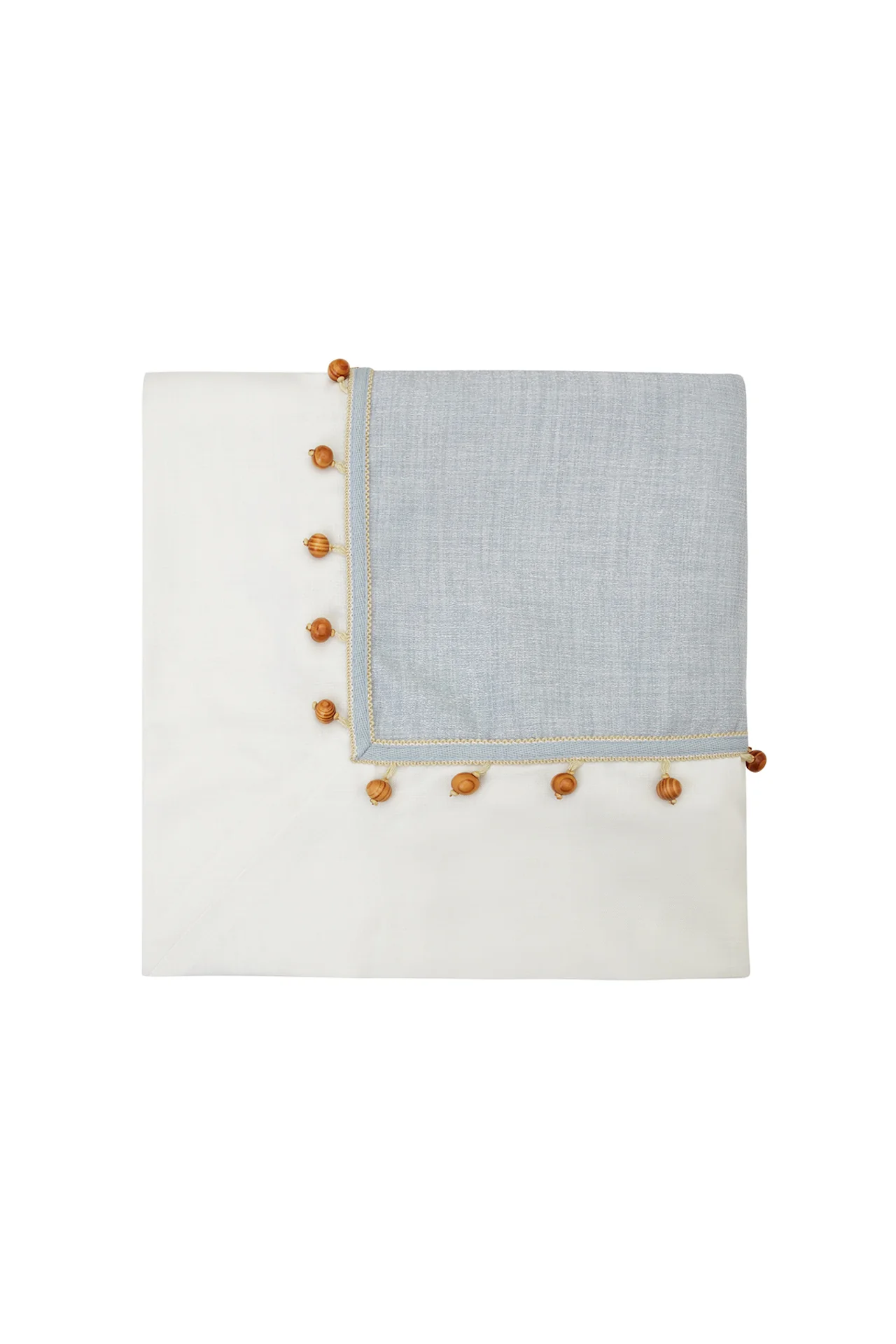 Bebe Mavisi Ahşap Boncuklu Masa Örtüsü