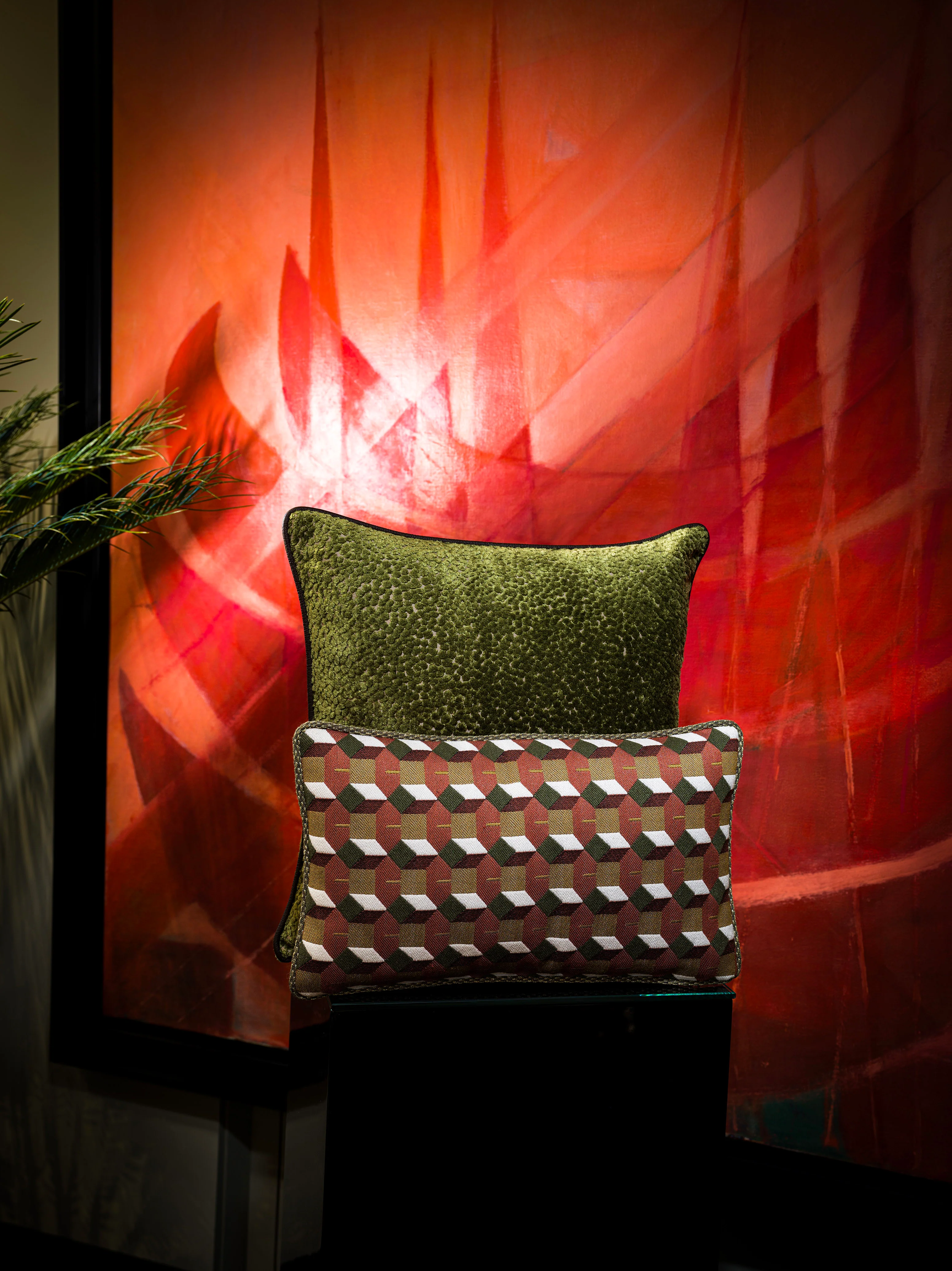 Yeşil Kabartma Yastık