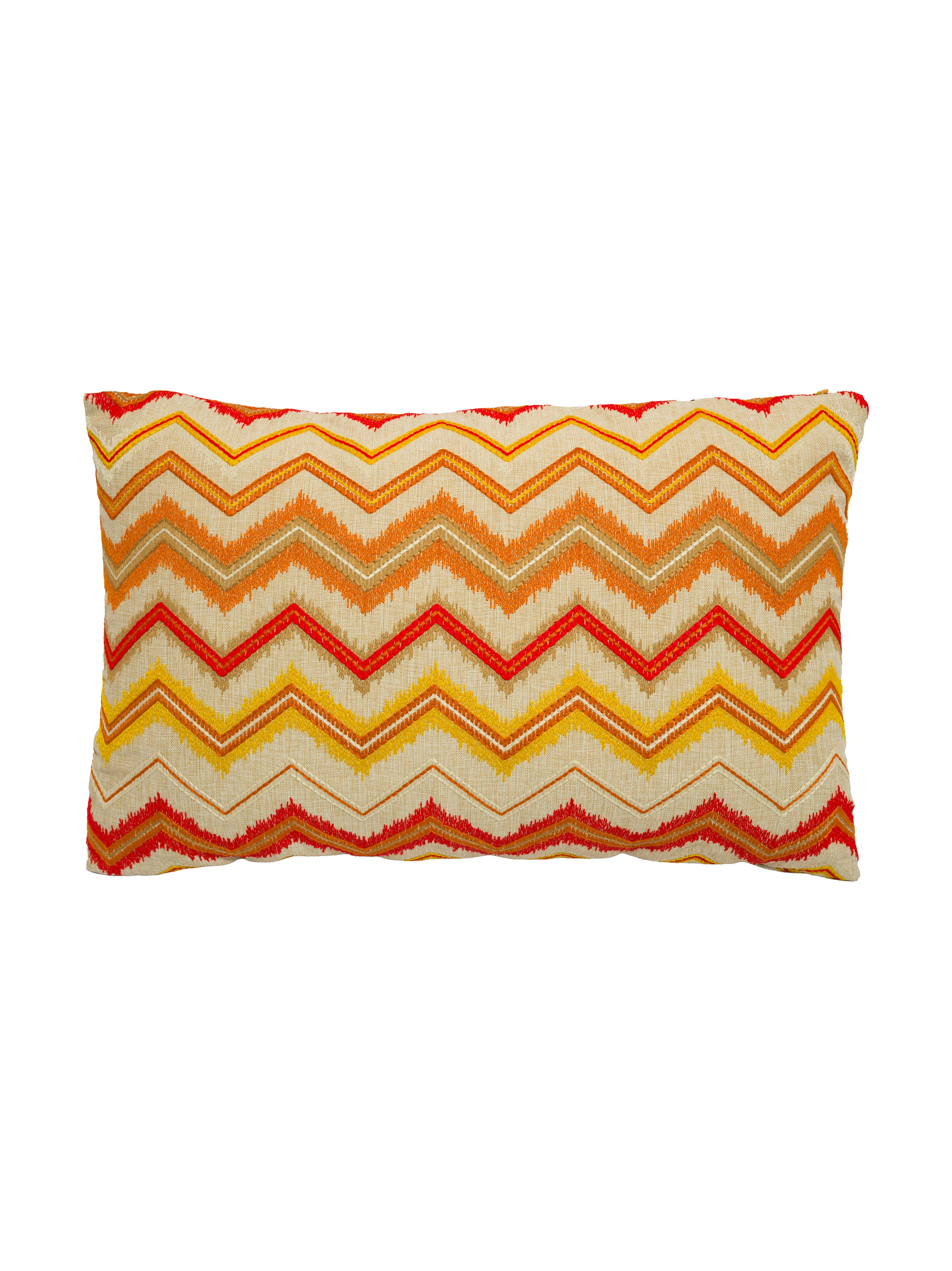 Zikzak desen turuncu dikdörtgen yastık