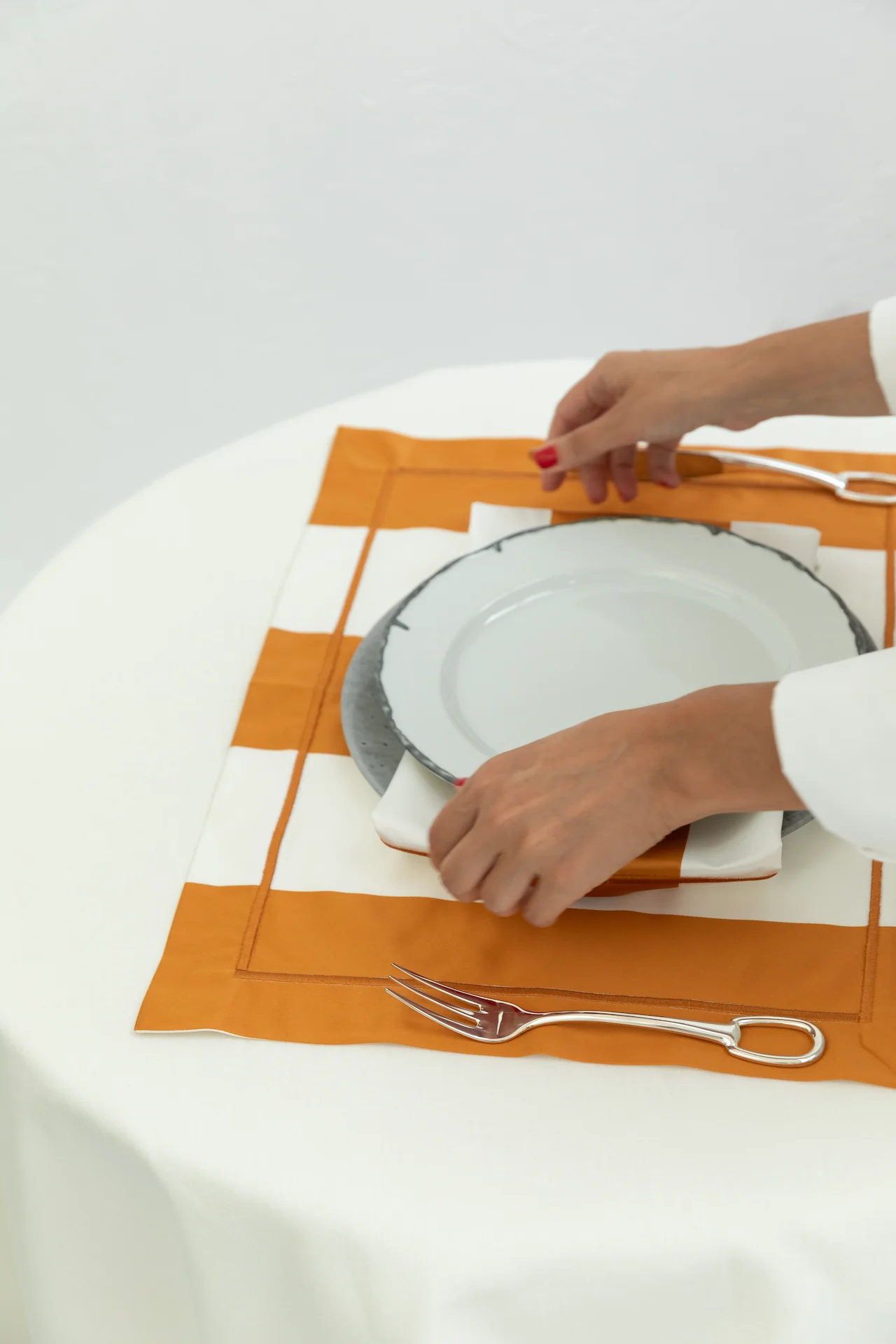 Turuncu Beyaz 2li Amerikan Servis