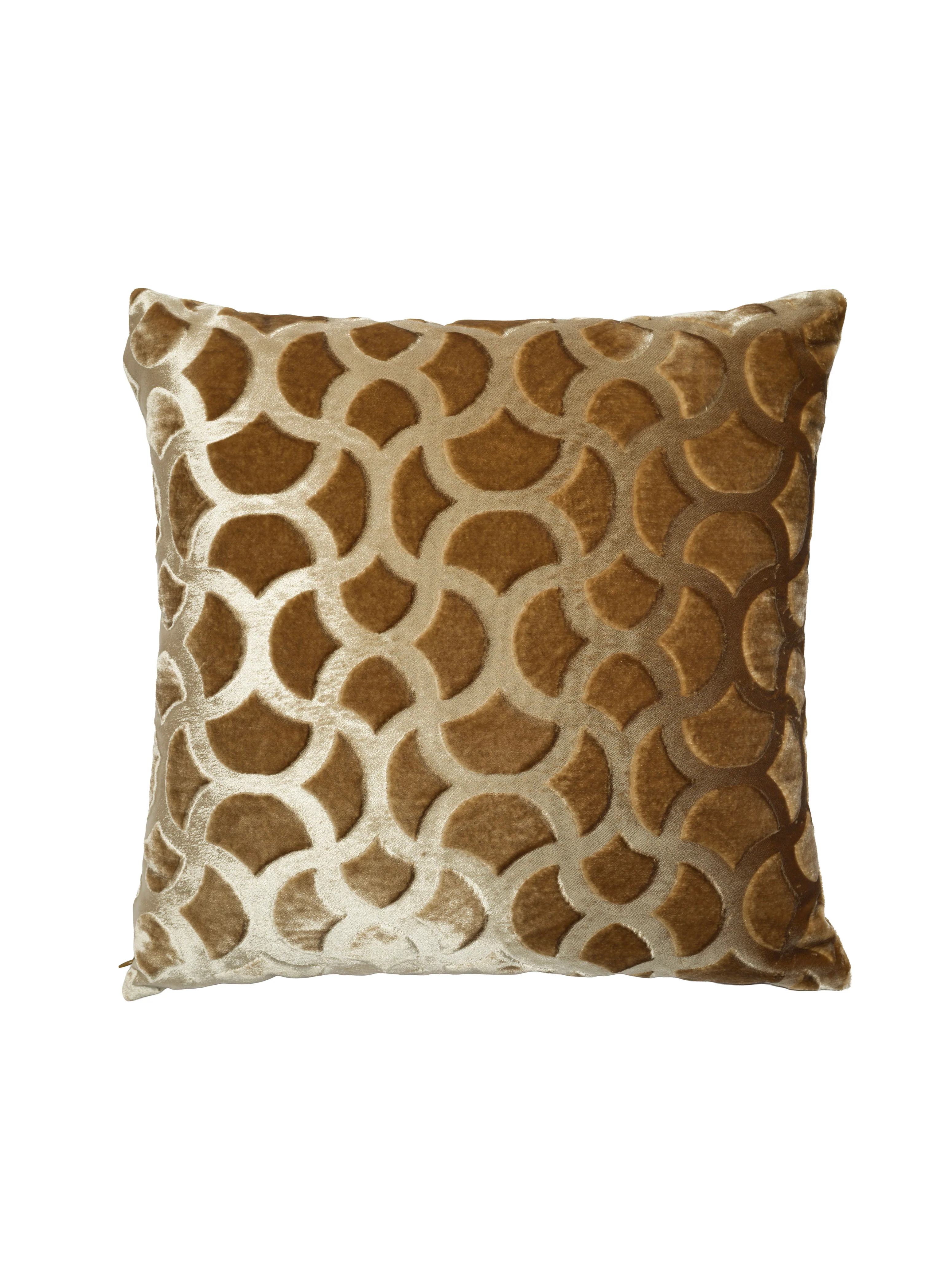 Kadife Kahverengi Dokulu Yastık