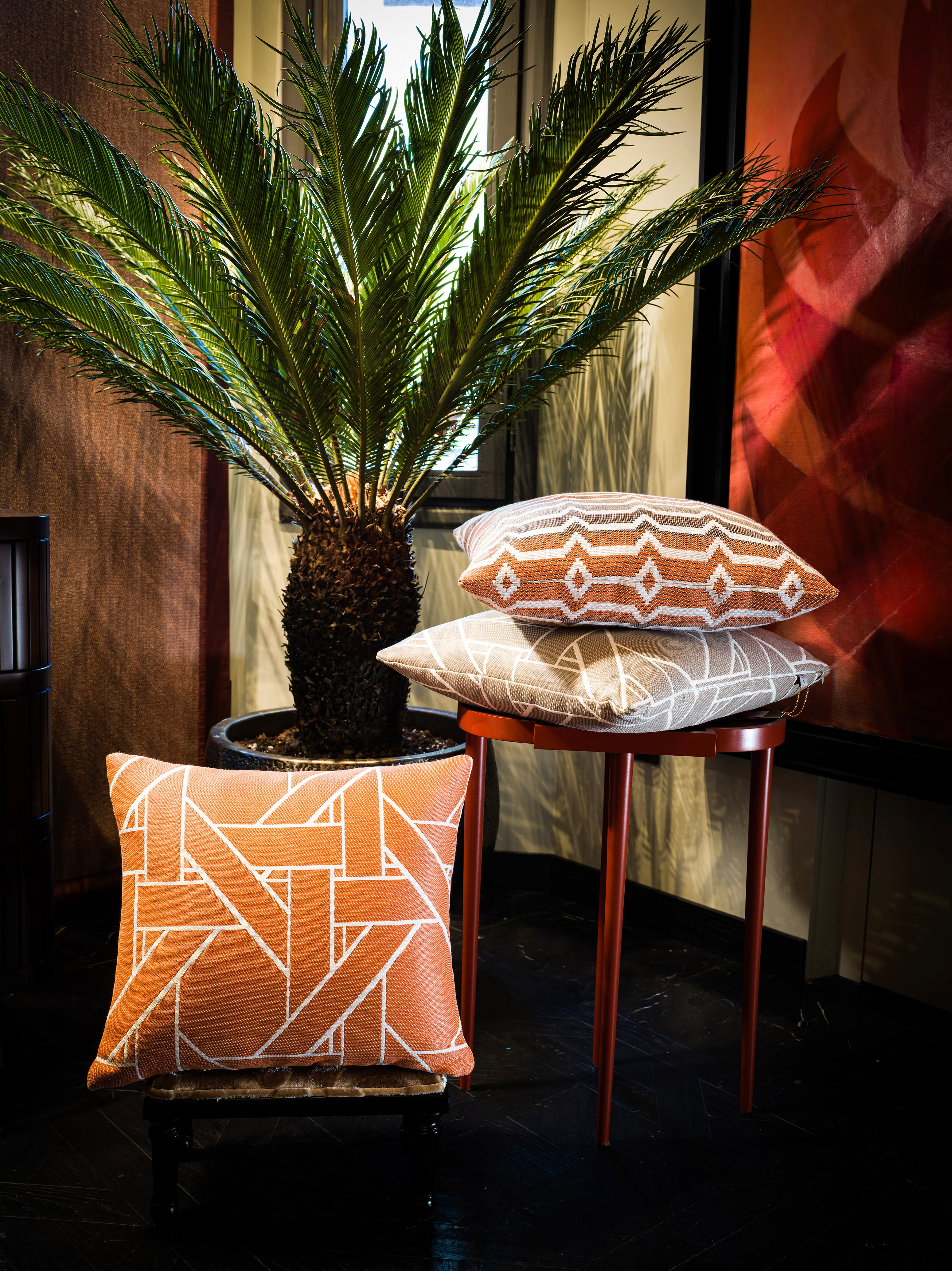 Outdoor Kumaş Geometrik Kare Yastık