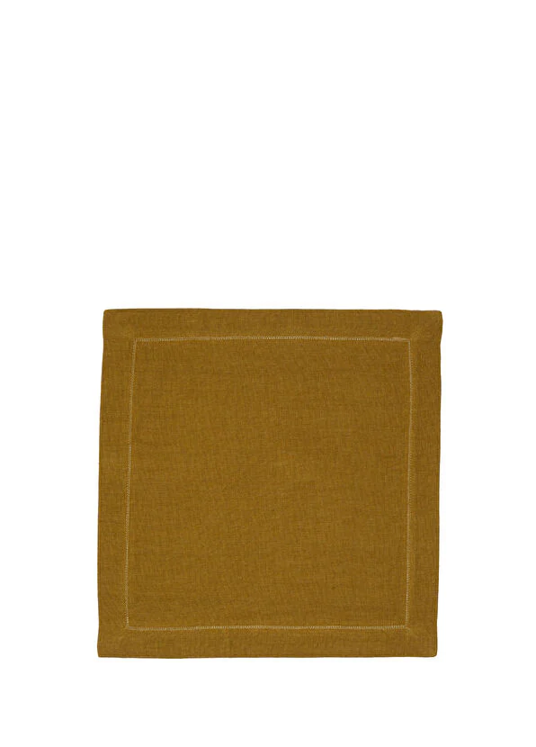 Yeşil 8li Keten Peçete Seti Ve Masa Örtüsü