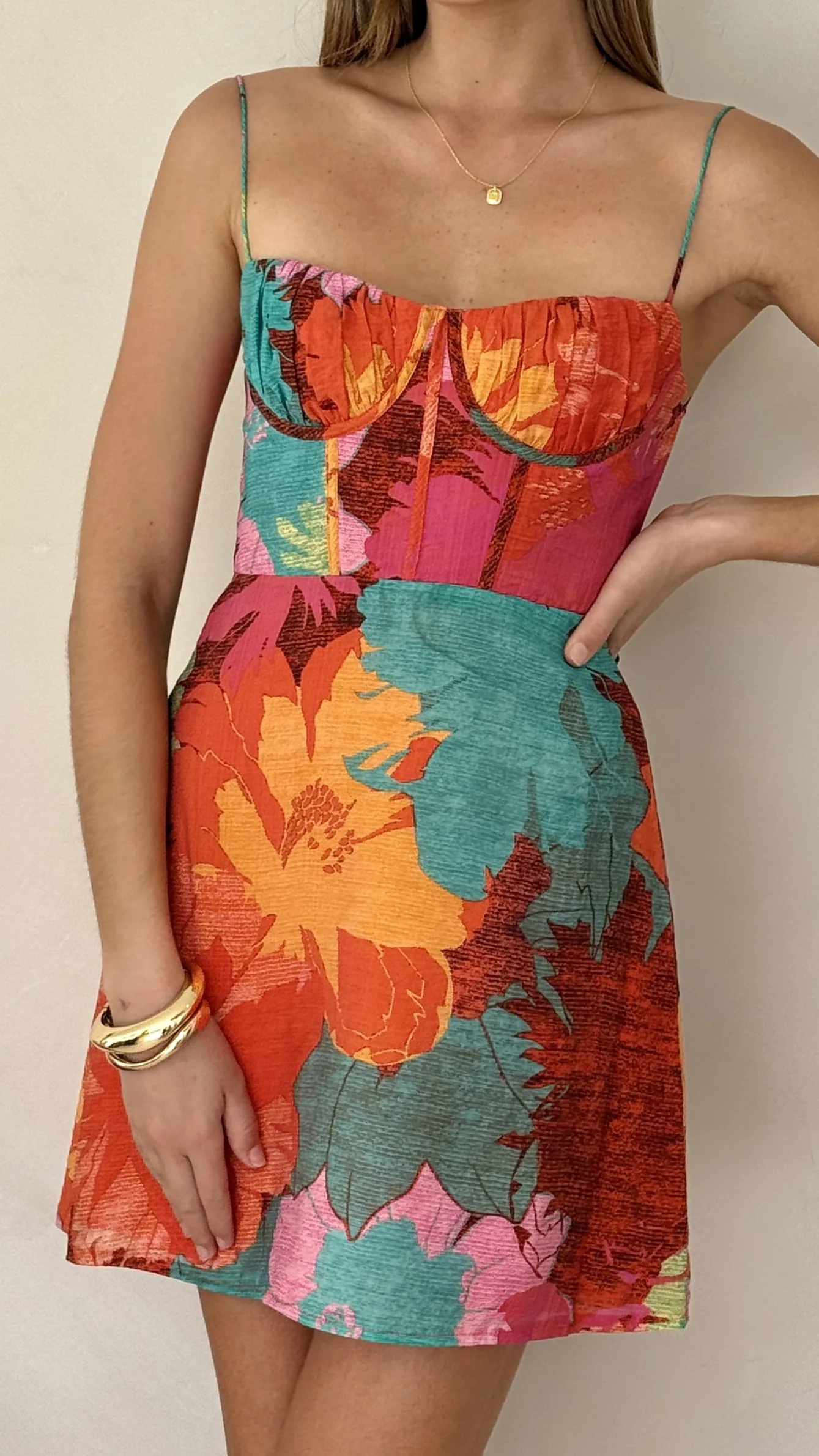 Rochelle Mini Dress - Orange Floral