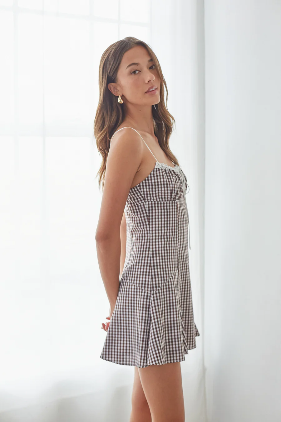 Liv Gingham Fit and Flare Mini Dress