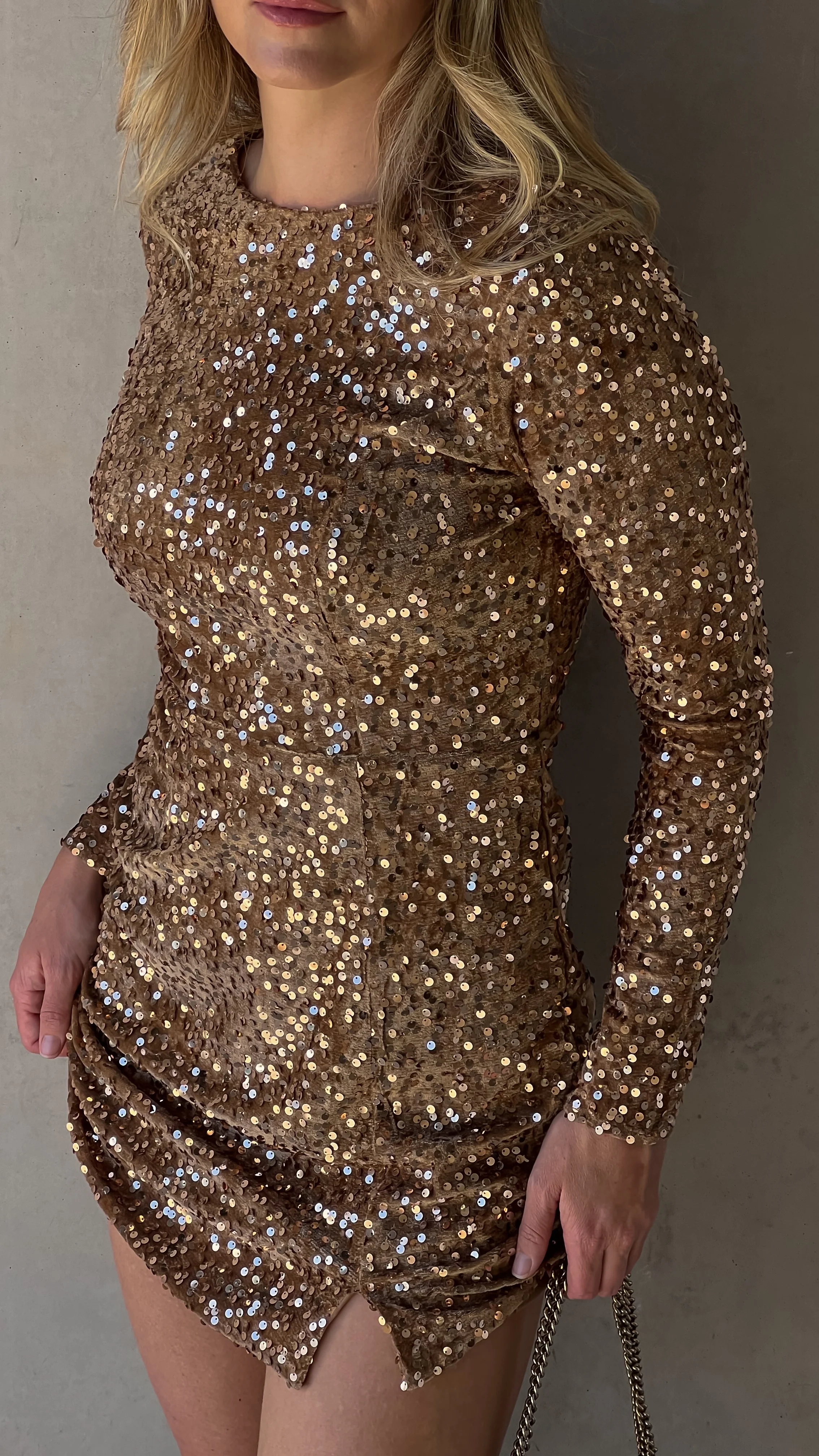 Felicia Mini Dress - Gold