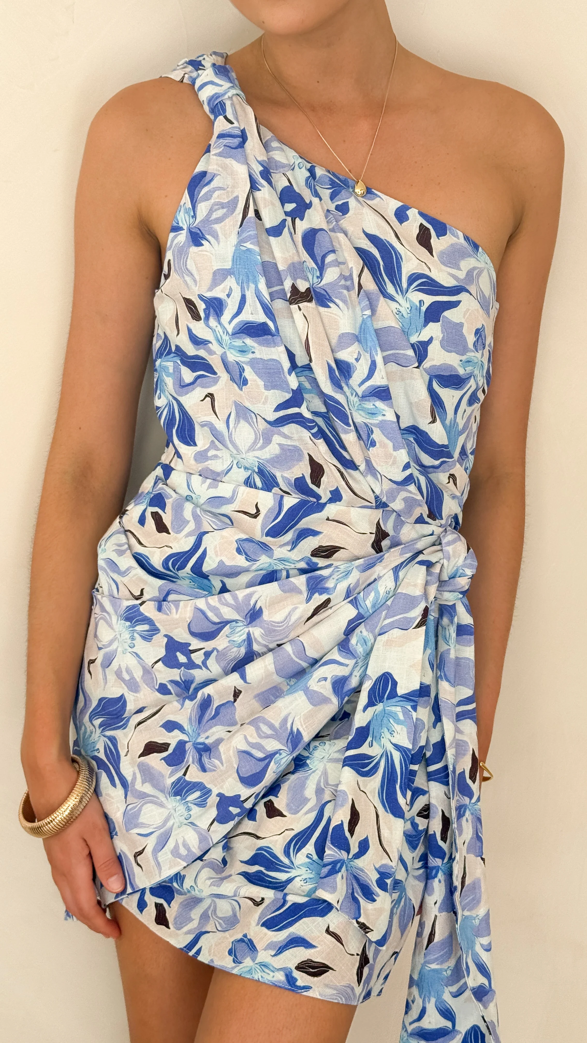 Ariana Mini Dress - Blue/White Print