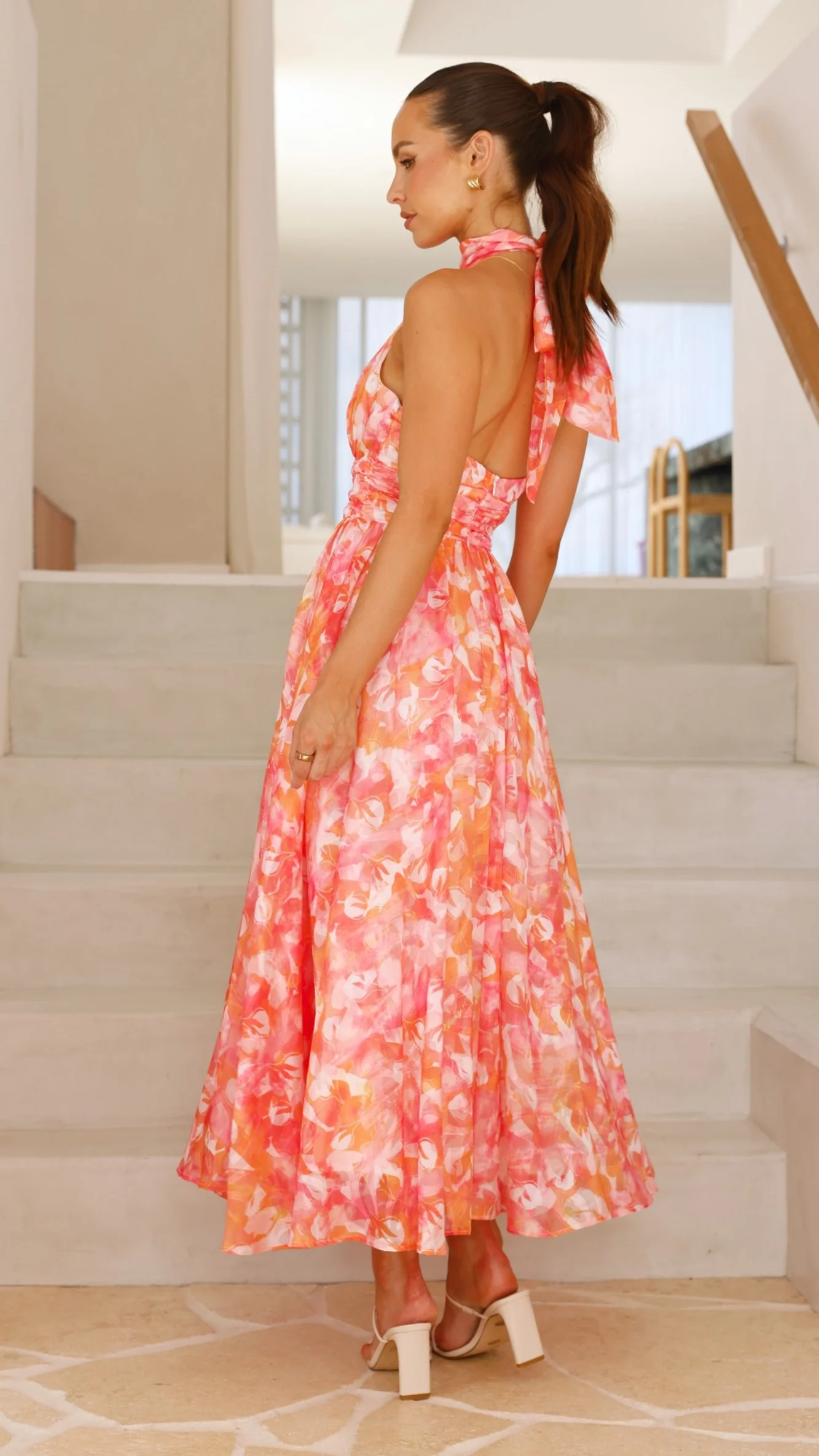 Taipa Maxi Dress - Pink / Orange Floral