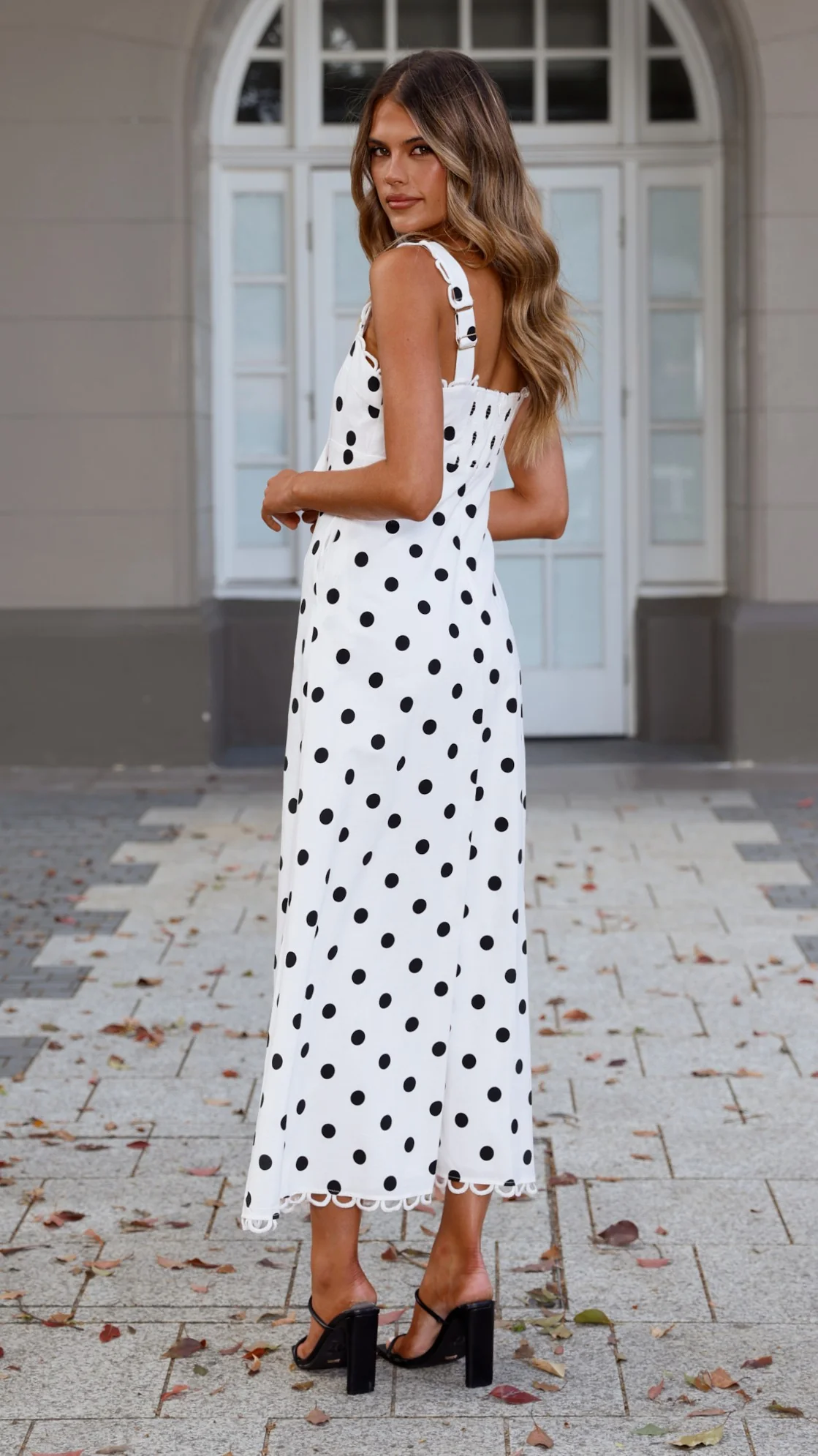 Milani Maxi Dress - White Polka