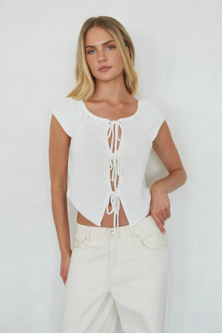 Bettina Front Tie Knit Top