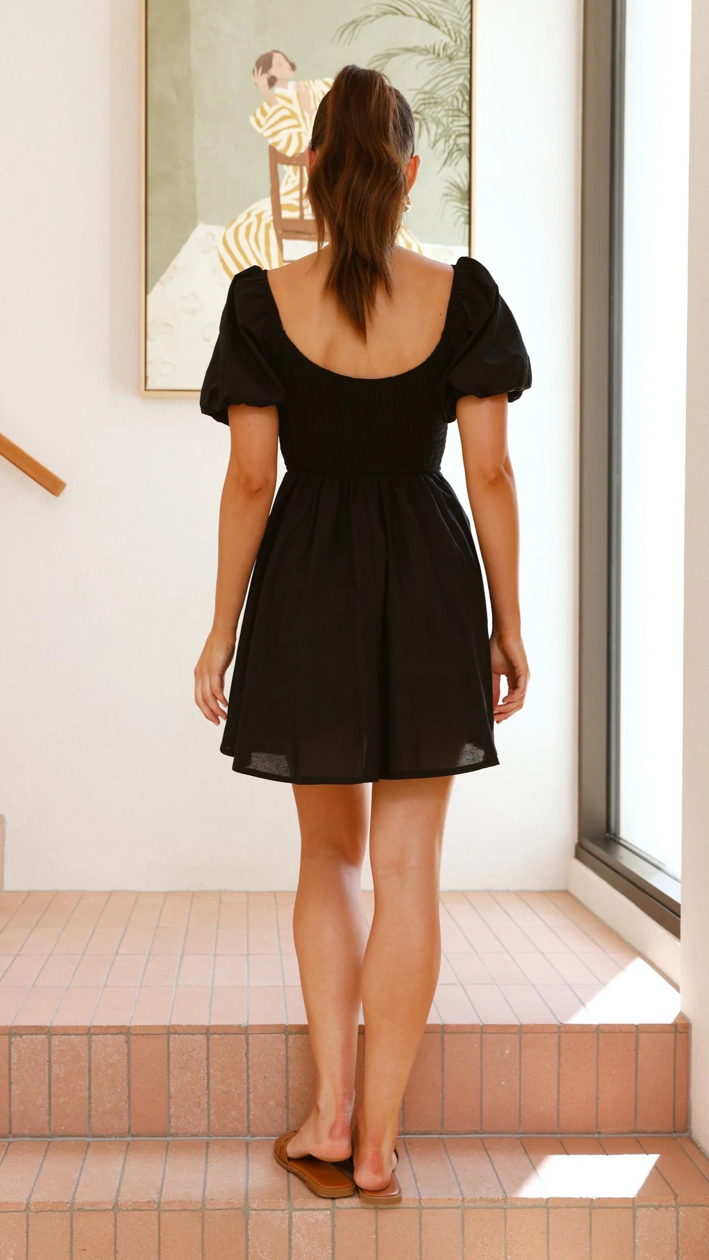 Sahirah Mini Dress - Black