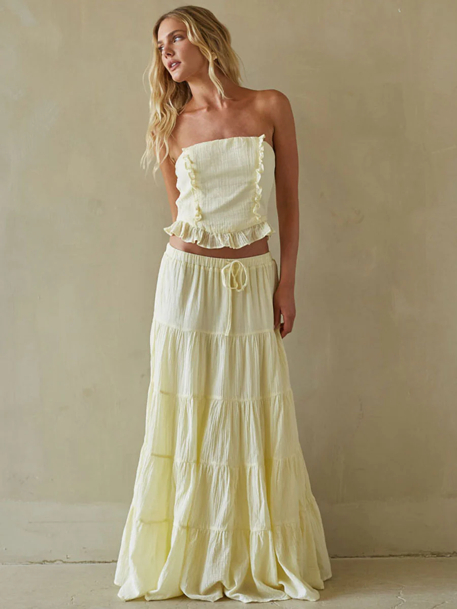 Simona Ruffle Tube Top