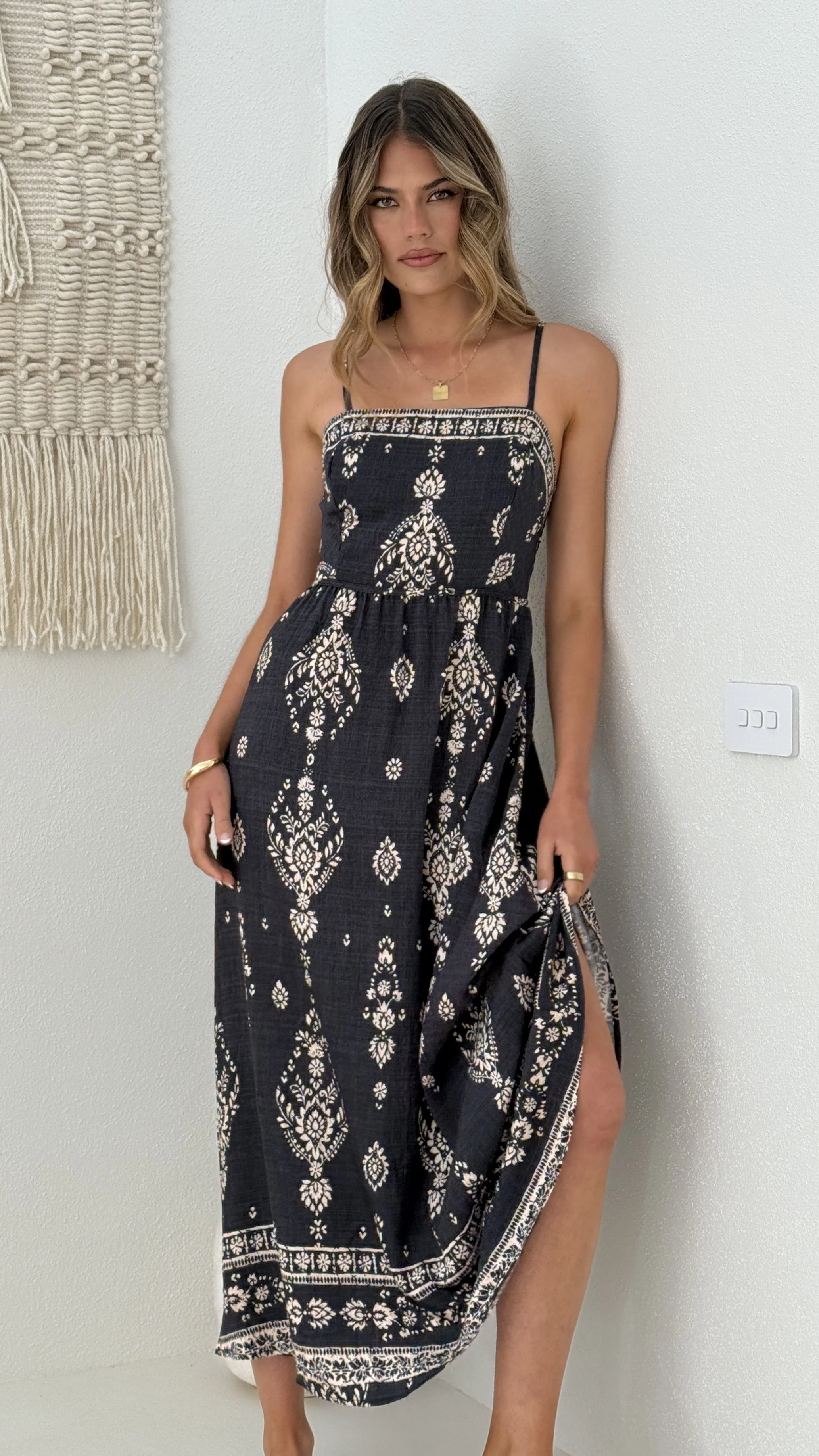 Samara Maxi Dress - Black/Cream