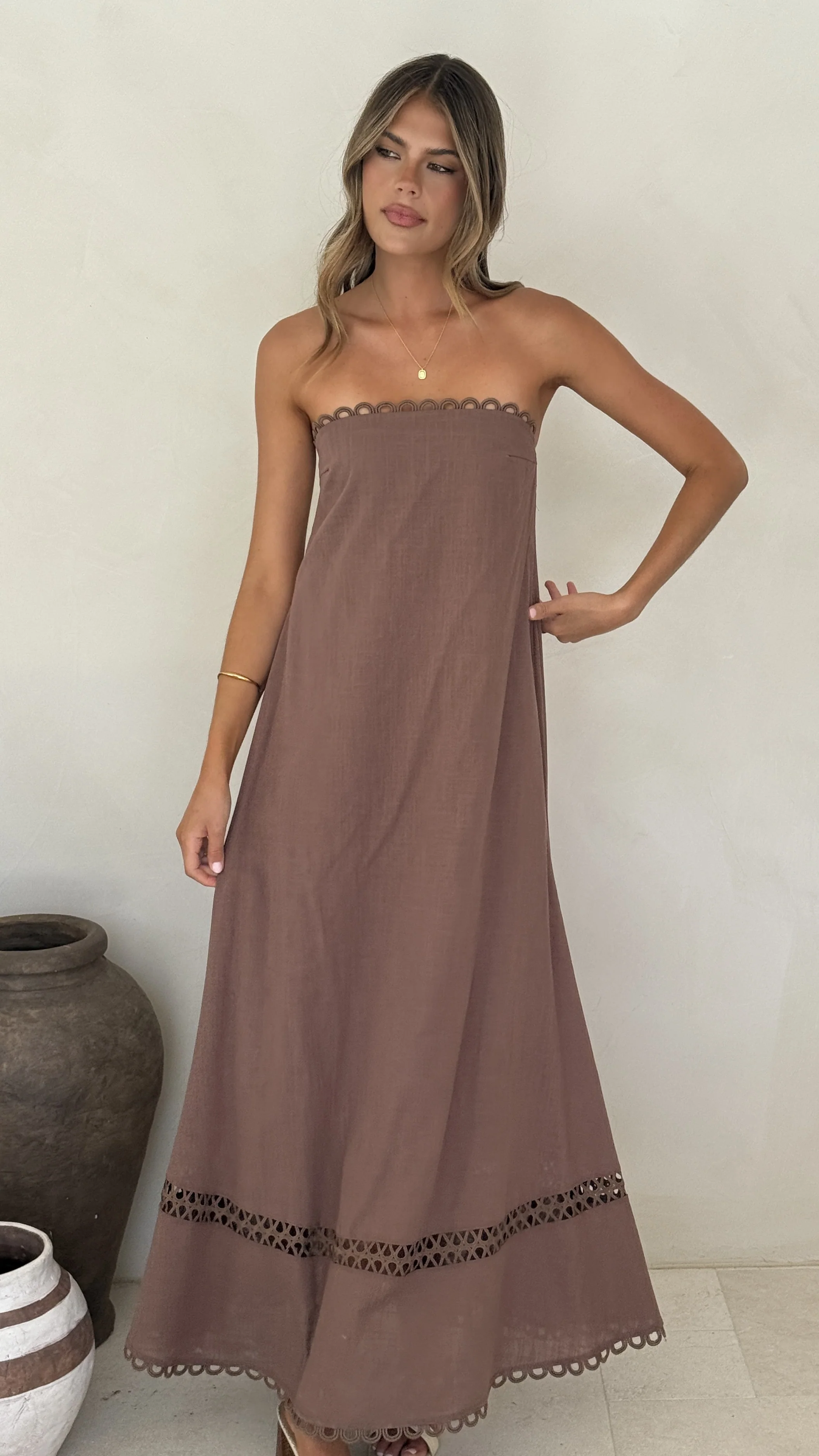 Sandra Maxi Dress - Brown