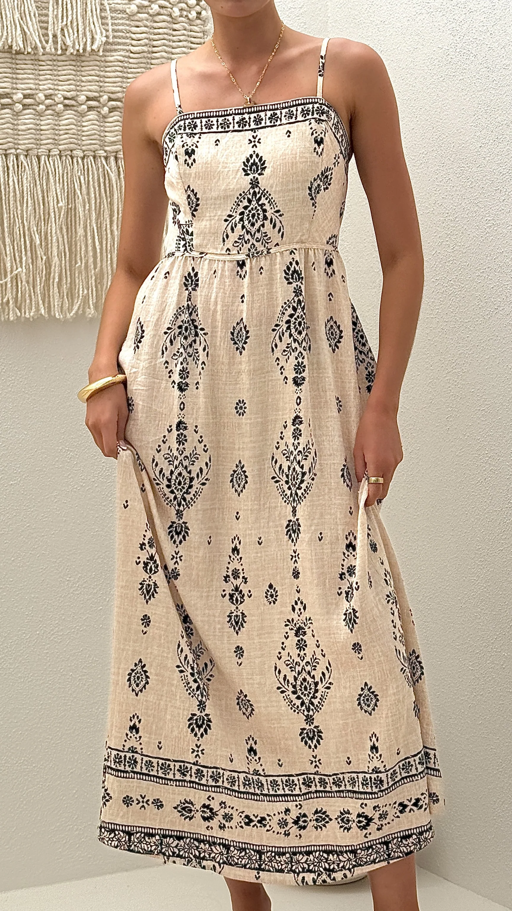 Samara Maxi Dress - Cream/Black