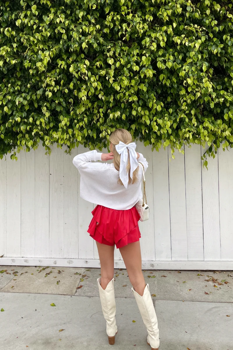 Piper Faux Leather Ruffle Shorts