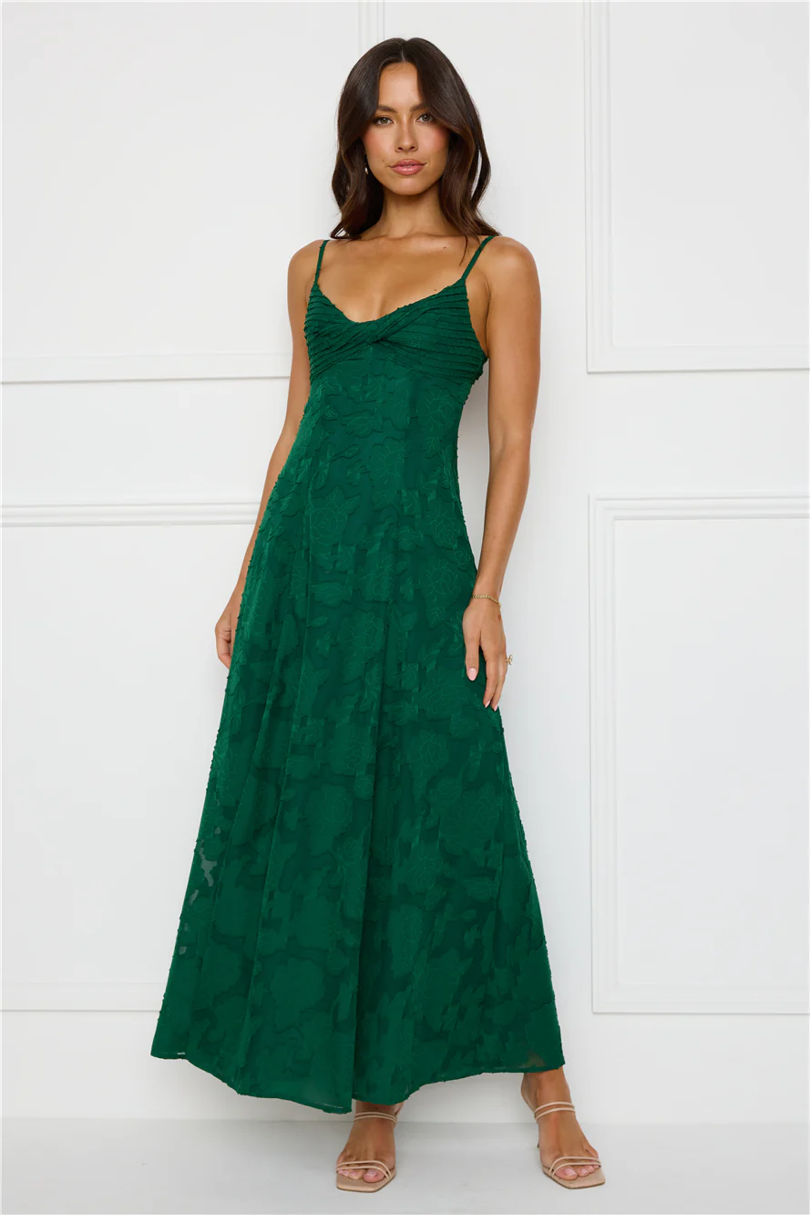Pine Blossom Maxi Dress Green