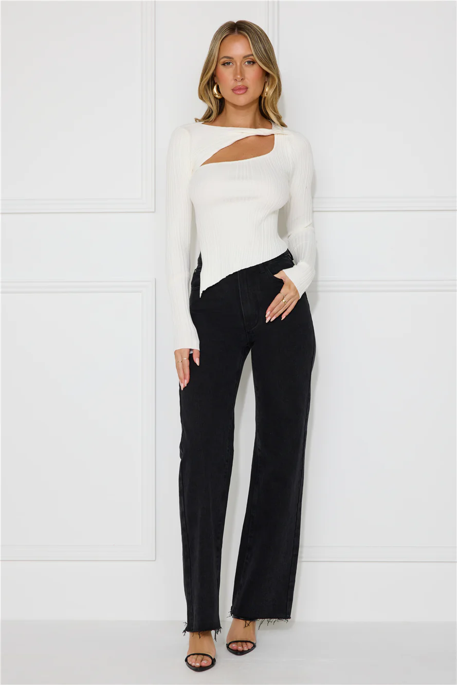 Off To Work Long Sleeve Top Cream