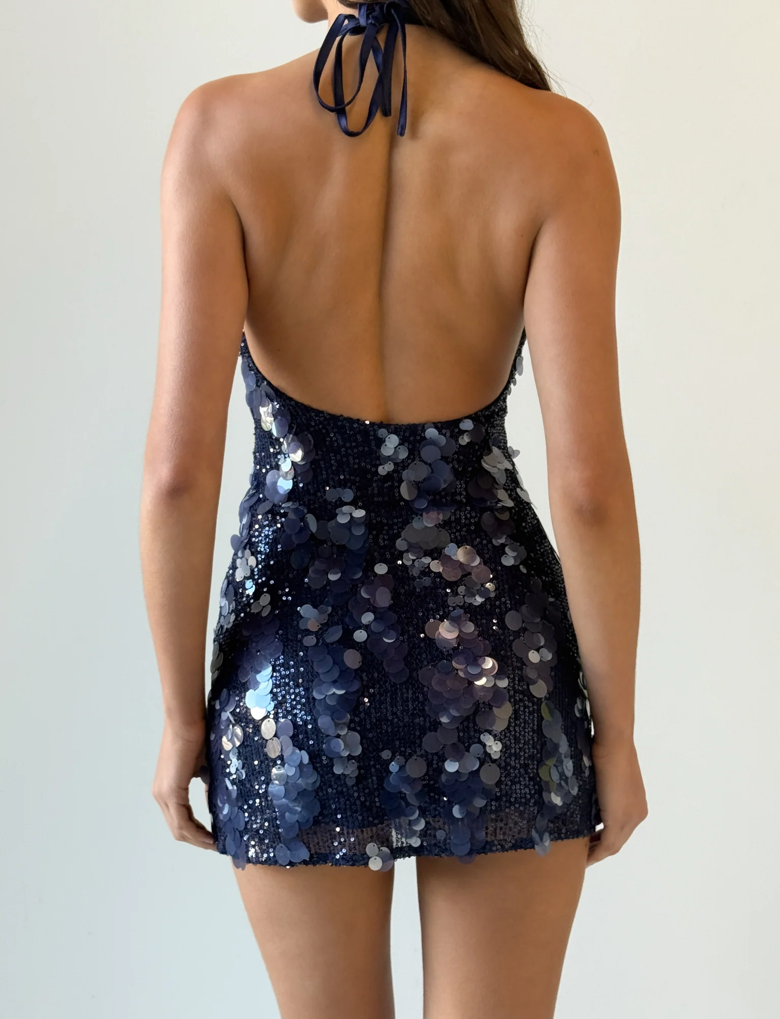 ZANA MINI DRESS - NAVY SEQUIN