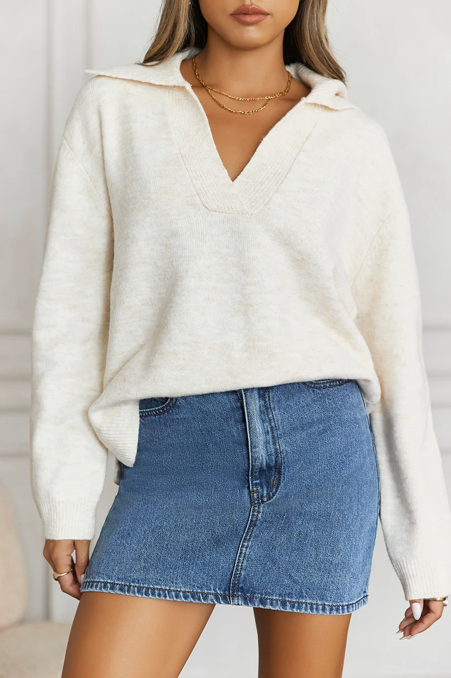 Winter Kiss Knitted Jumper Beige