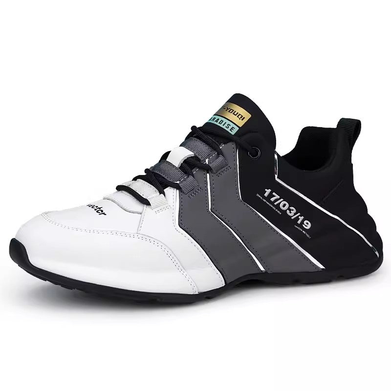 Skórzane buty codzienne ze skóry bydlęcej łączonej w kolorze