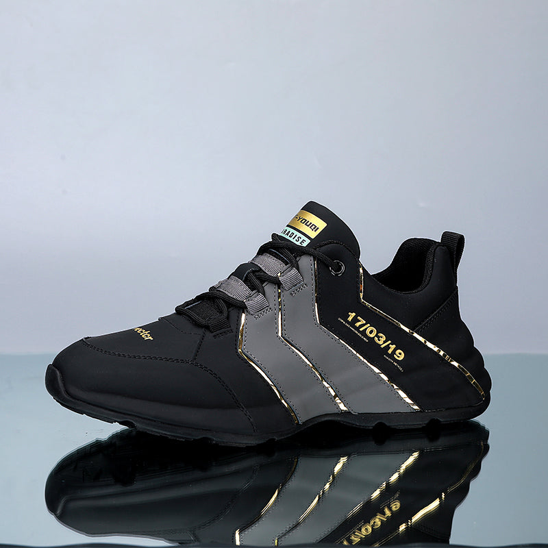 Skórzane buty codzienne ze skóry bydlęcej łączonej w kolorze